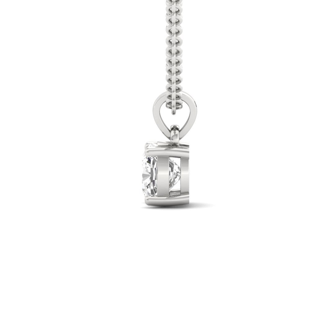 Cushion Cut Diamond Solitaire Pendant (Without Chain) | Classic Lab Grown CVD Diamond Necklace Pendant | 925 Silver | 10K | 14K | 18K - View 3