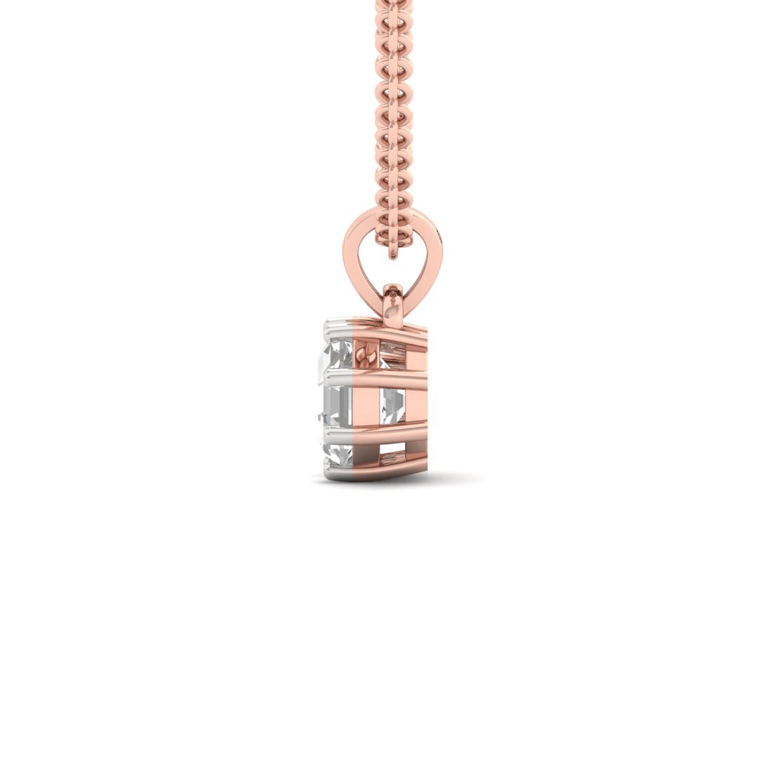 Octagon Cut Diamond Solitaire Pendant (Without Chain) | Unique Lab Grown CVD Diamond Necklace Pendant | 925 Silver | 10K | 14K | 18K - View 3