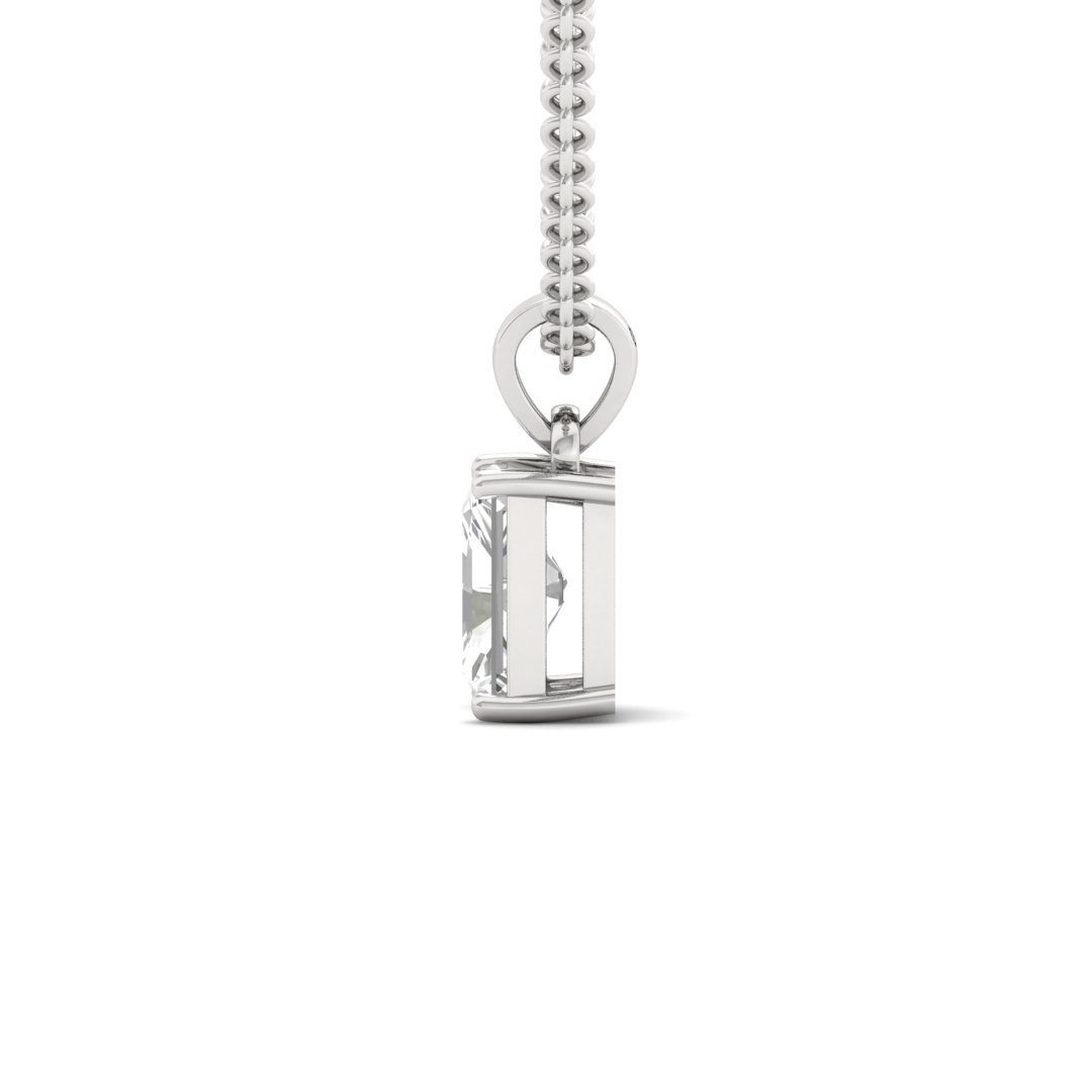 Radiant Cut Diamond Solitaire Pendant (Without Chain) | Elegant Lab Grown CVD Diamond Necklace Pendant | 925 Silver | 10K | 14K | 18K - View 3
