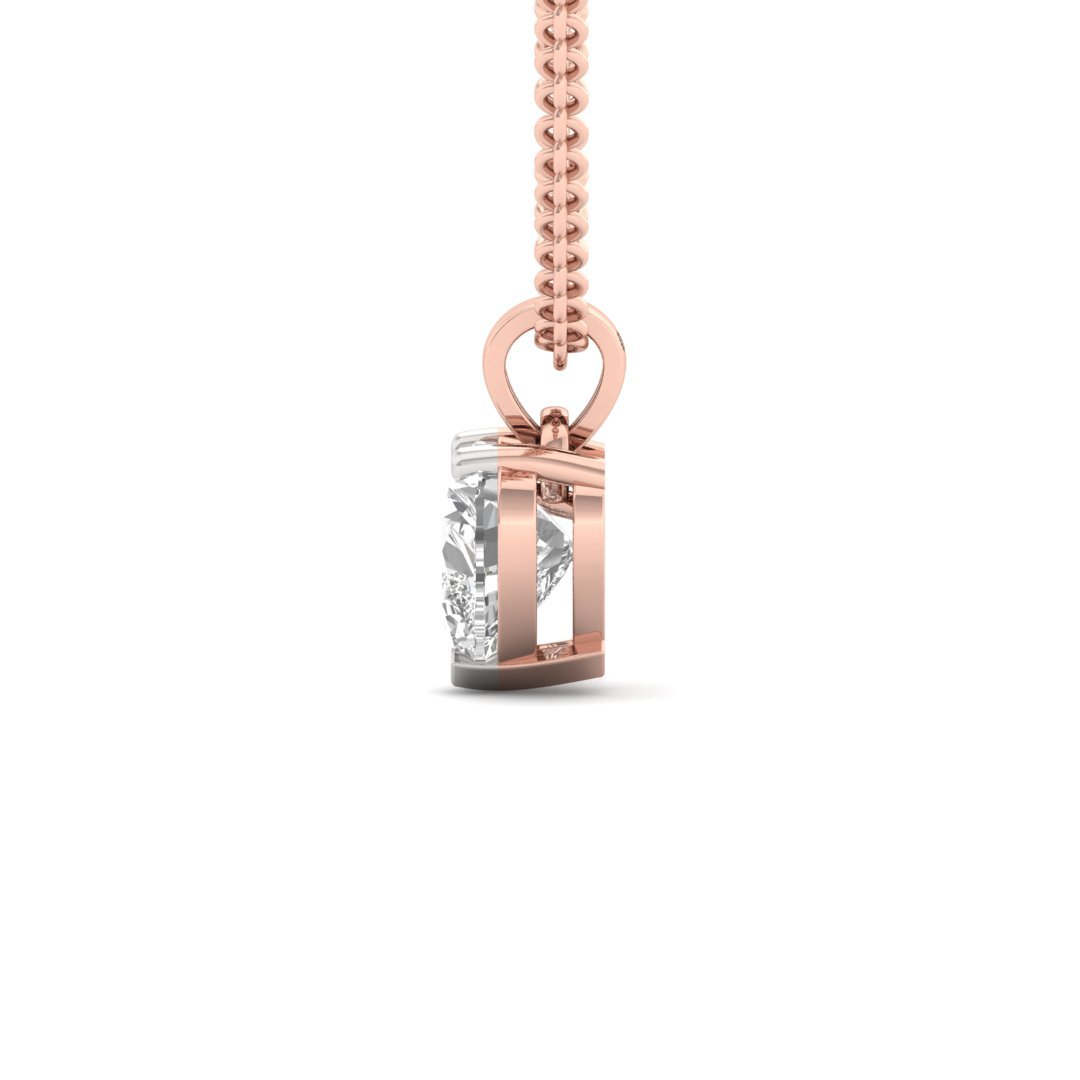 Heart Cut Diamond Solitaire Pendant (Without Chain) | Romantic Lab Grown CVD Diamond Necklace Pendant | 925 Silver | 10K | 14K | 18K - View 3