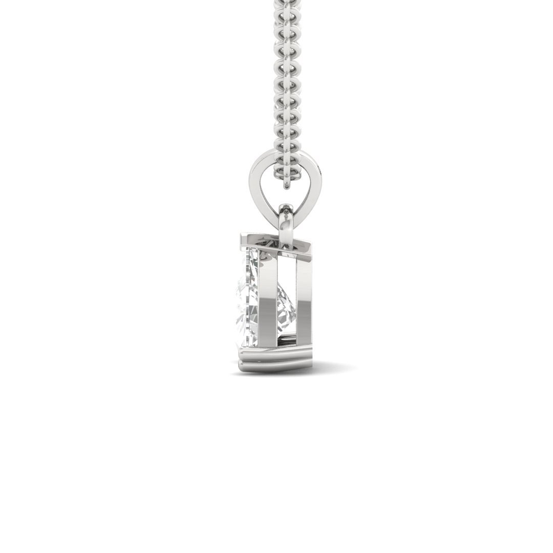 Trillion Cut Diamond Solitaire Pendant (Without Chain) | Modern Lab Grown CVD Diamond Necklace Pendant | 925 Silver | 10K | 14K | 18K - View 3