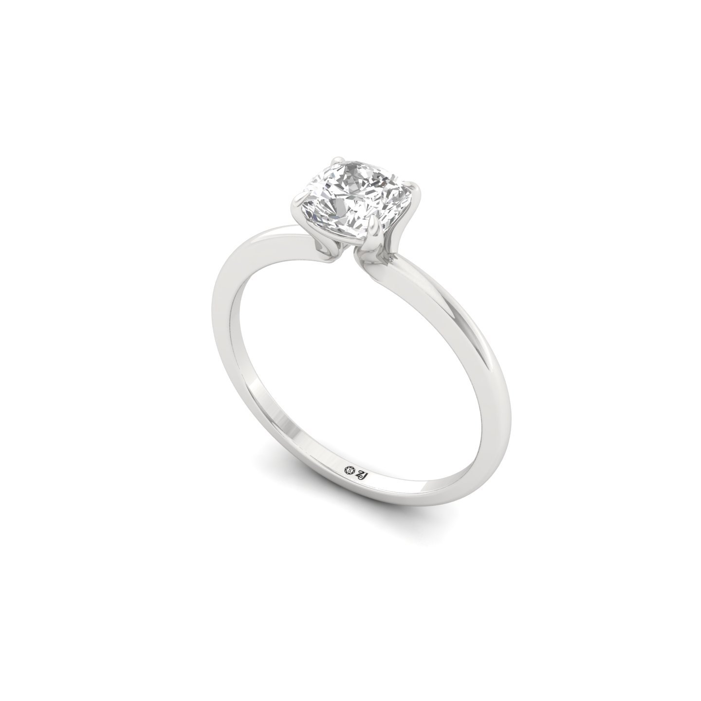Cushion Cut Solitaire Engagement Ring | Lab Grown Diamond | Minimalist Solitaire Ring | 925 Silver | 10K | 14K | 18K - View 2