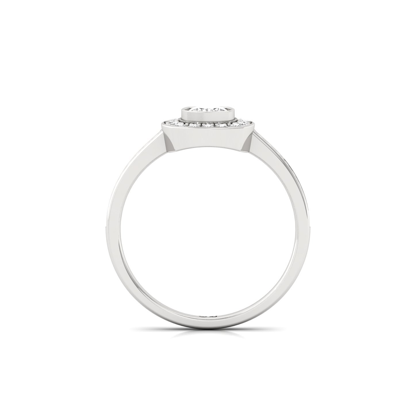 Cushion Cut Diamond Halo Engagement Ring | Lab Grown CVD Diamond Bezel & Pavé Ring | 925 Silver | 10K | 14K | 18K - View 3