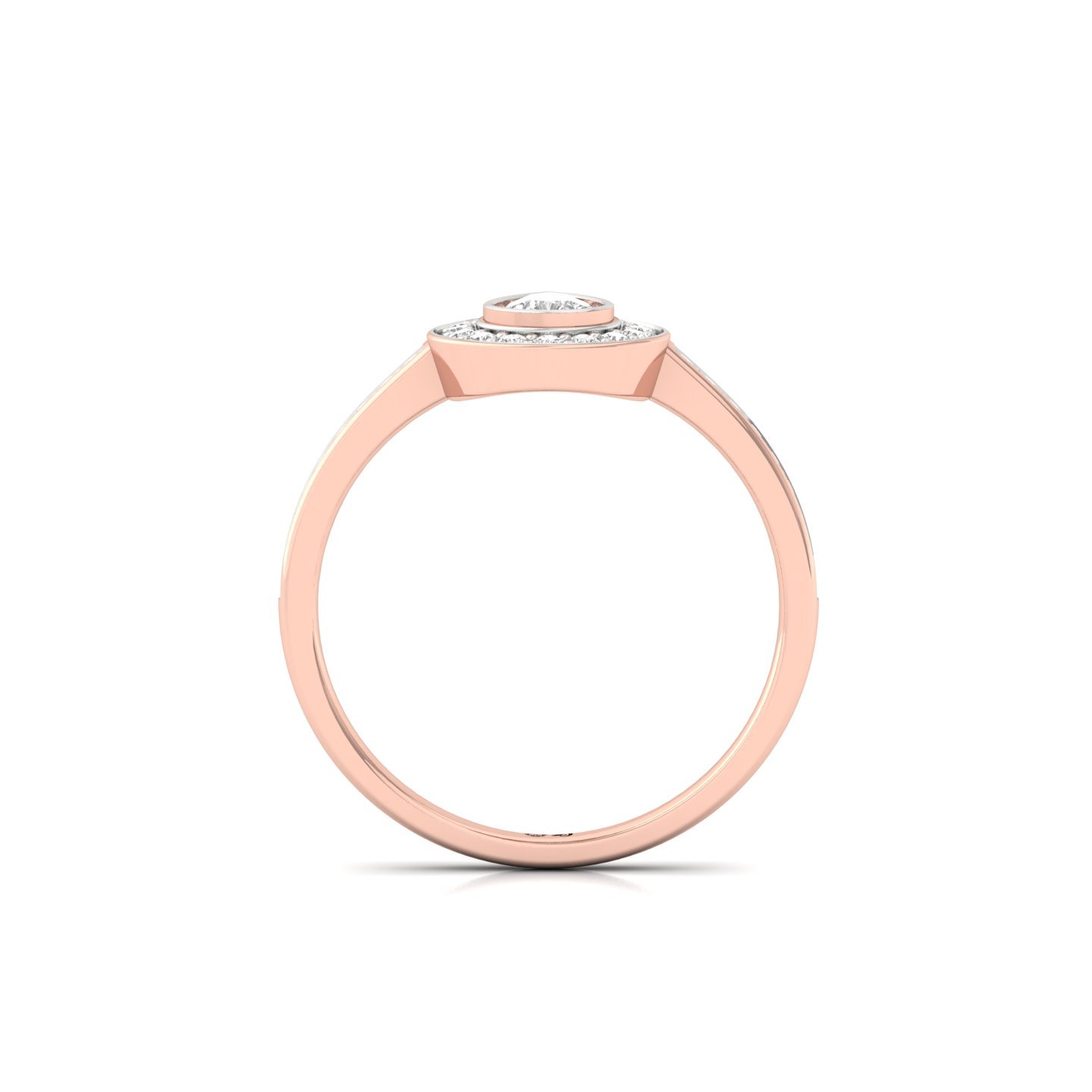 Pear Cut Diamond Halo Engagement Ring | Lab Grown CVD Diamond Solitaire with Pavé Band | 925 Silver | 10K | 14K | 18K - View 3