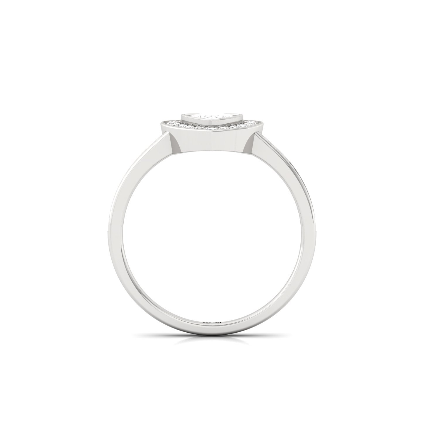 Trillion Cut Diamond Engagement Ring | Modern Lab Grown CVD Diamond Halo Ring | 925 Silver | 10K | 14K | 18K - View 3