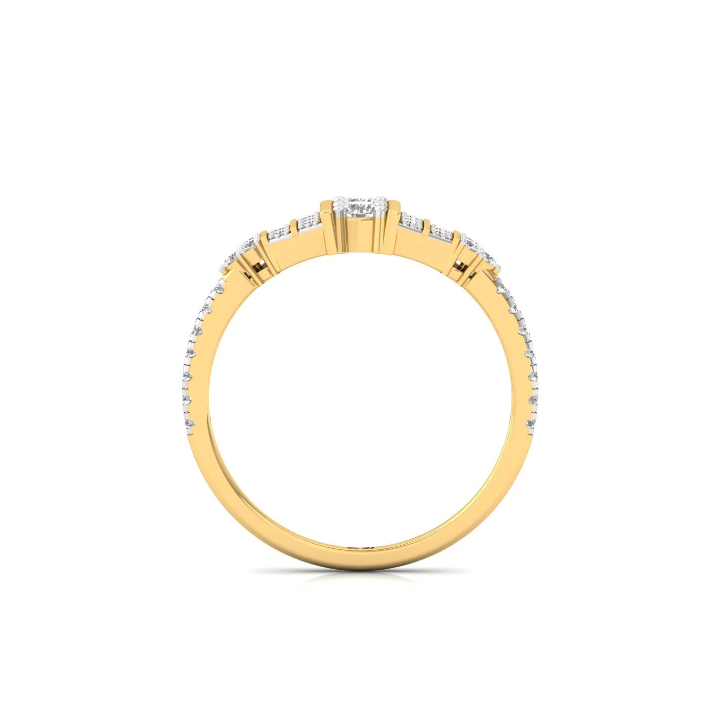 Round Cut Diamond Vintage Style Engagement Ring | Lab Grown CVD Diamond Multi-Stone Ring | 925 Silver | 10K | 14K | 18K - View 3