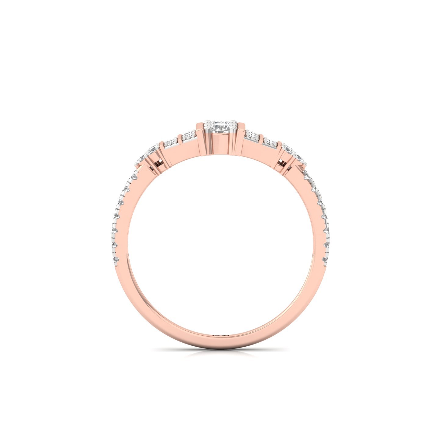 Round Cut Diamond Vintage Style Engagement Ring | Lab Grown CVD Diamond Multi-Stone Ring | 925 Silver | 10K | 14K | 18K - View 3