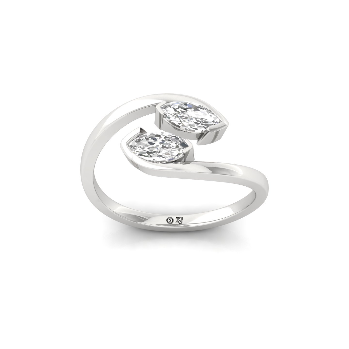 Marquise Cut Diamond Toi Et Moi Ring | Lab Grown CVD Diamond Dual Stone Ring | 925 Silver | 10K | 14K | 18K - Main View