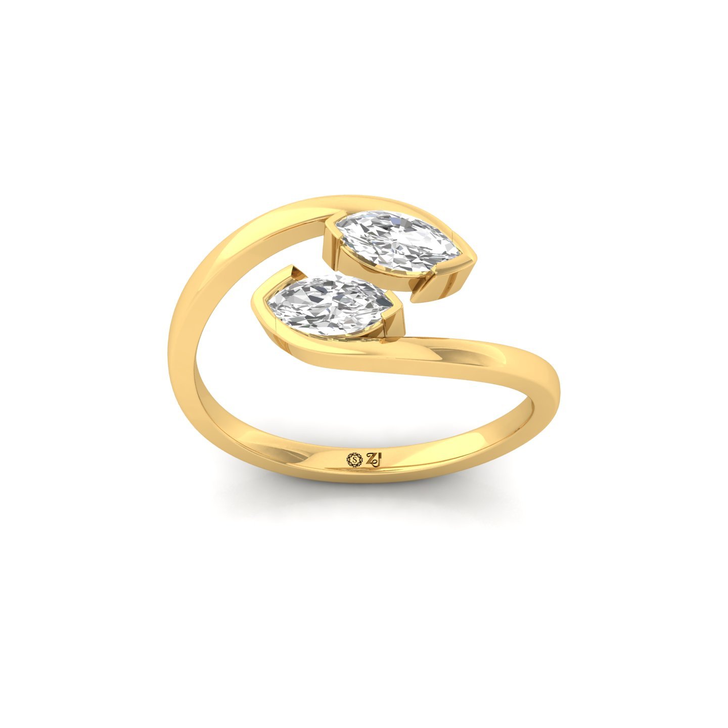 Marquise Cut Diamond Toi Et Moi Ring | Lab Grown CVD Diamond Dual Stone Ring | 925 Silver | 10K | 14K | 18K - Gold Main View