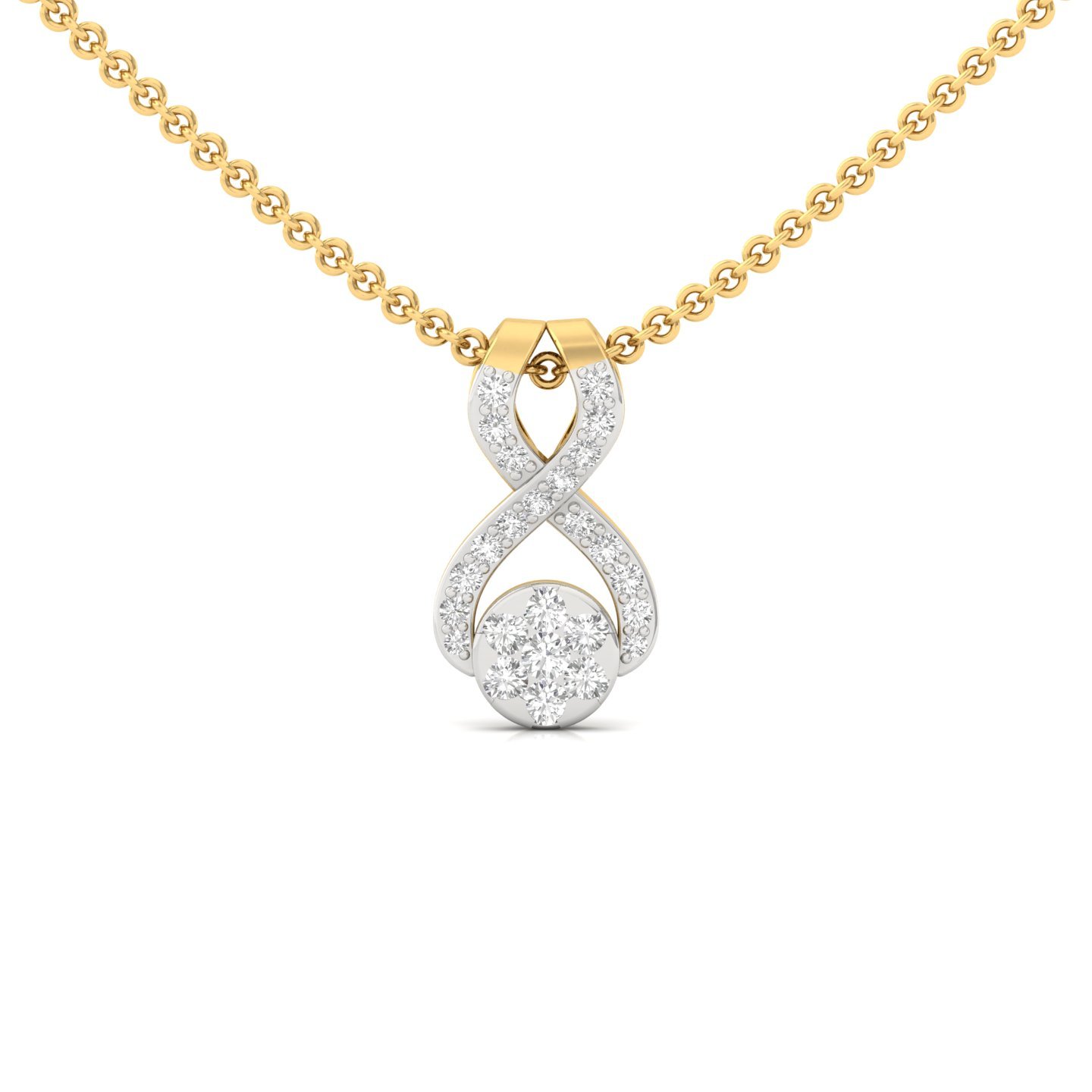 Round Diamond Infinity Pendant | Lab Grown CVD Diamond Symbol of Eternal Love (Without Chain) | 925 Silver | 10K | 14K | 18K - Gold Main View