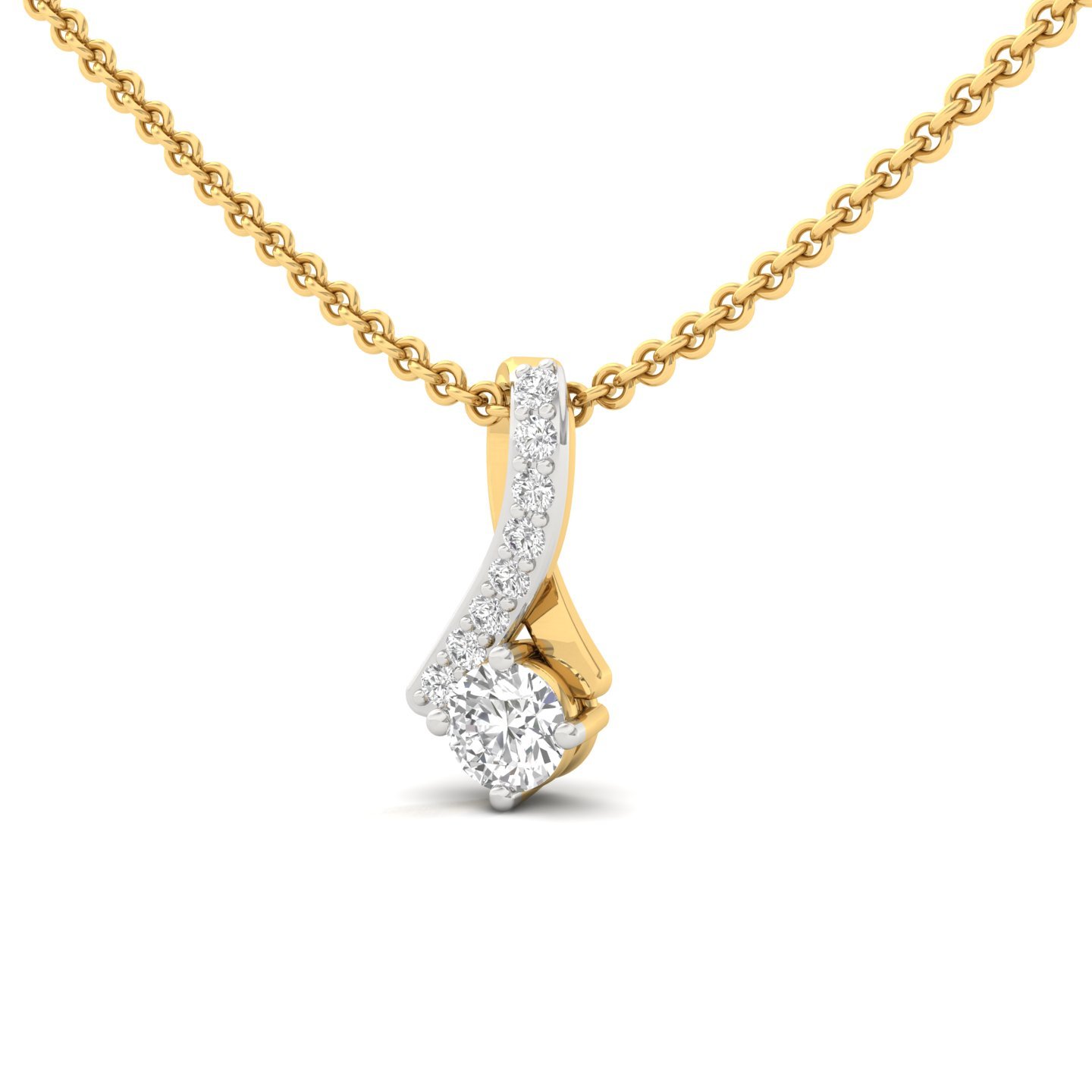 Round Cut Diamond Pendant | Elegant Lab Grown CVD Diamond Solitaire Necklace | 925 Silver | 10K | 14K | 18K (Without Chain) - View 2