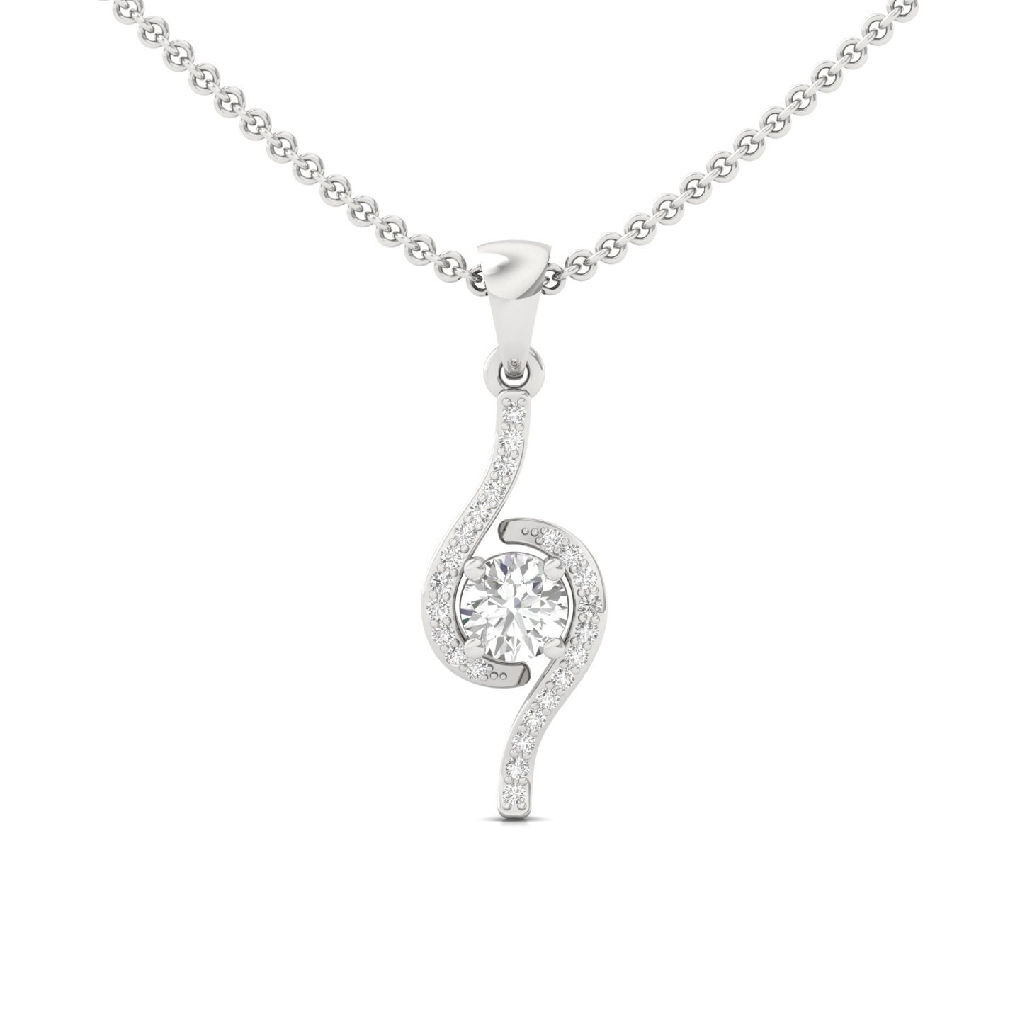 Round Cut Diamond Pendant | Elegant Lab Grown CVD Diamond Solitaire | 925 Silver | 10K | 14K | 18K (Without Chain) - Main View