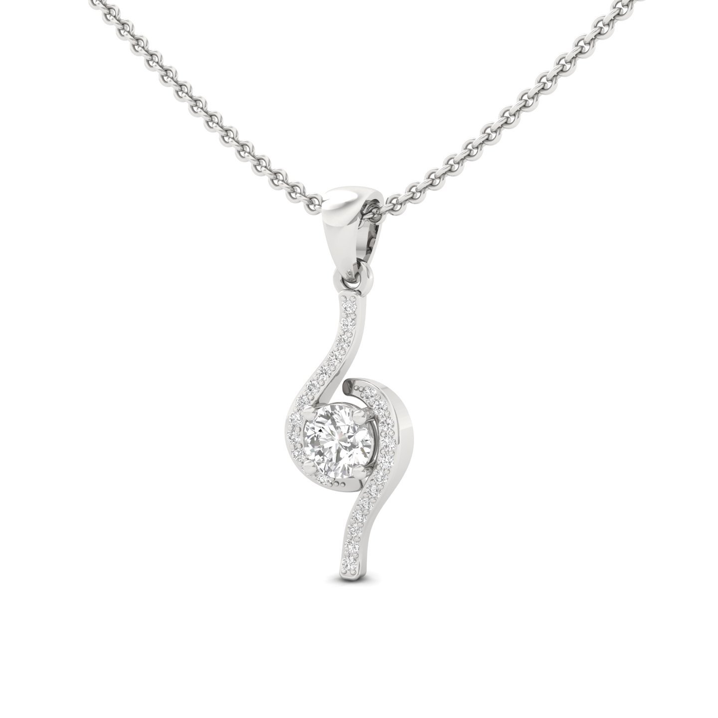 Round Cut Diamond Pendant | Elegant Lab Grown CVD Diamond Solitaire | 925 Silver | 10K | 14K | 18K (Without Chain) - View 2