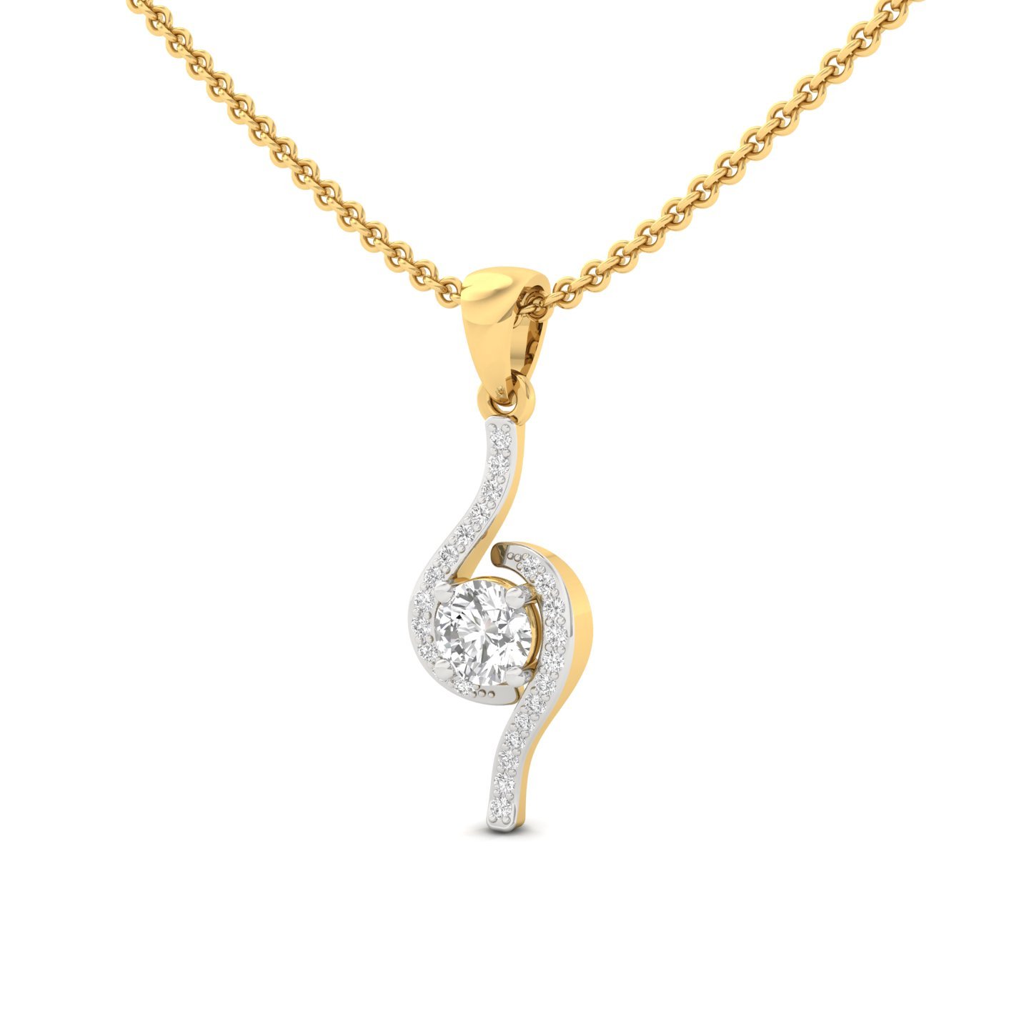 Round Cut Diamond Pendant | Elegant Lab Grown CVD Diamond Solitaire | 925 Silver | 10K | 14K | 18K (Without Chain) - View 2