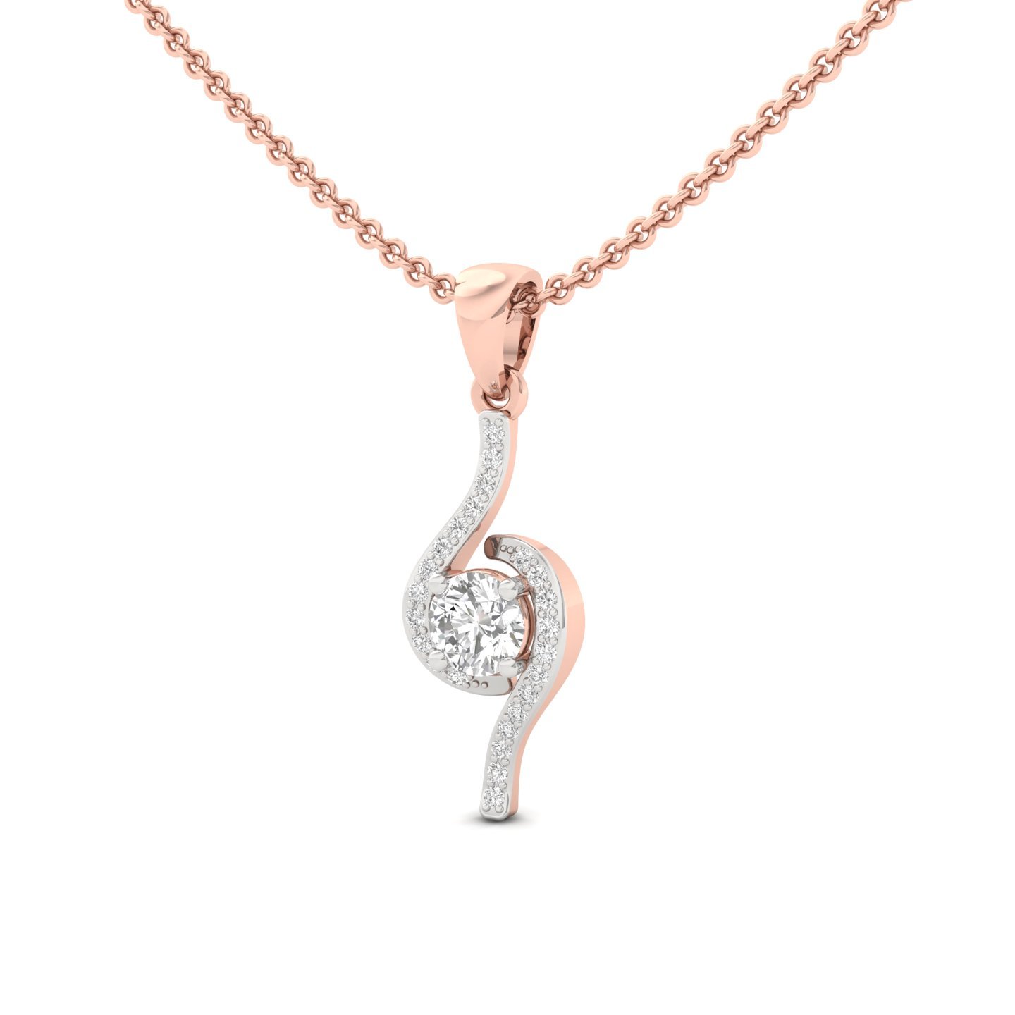Round Cut Diamond Pendant | Elegant Lab Grown CVD Diamond Solitaire | 925 Silver | 10K | 14K | 18K (Without Chain) - View 2