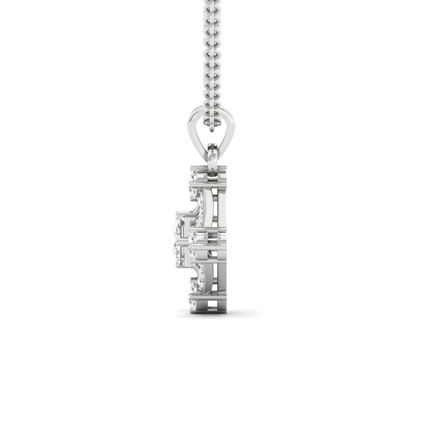 Princess Cut Diamond Pendant | Lab Grown CVD Diamond Designer (Without Chain) | 925 Silver | 10K | 14K | 18K - View 3