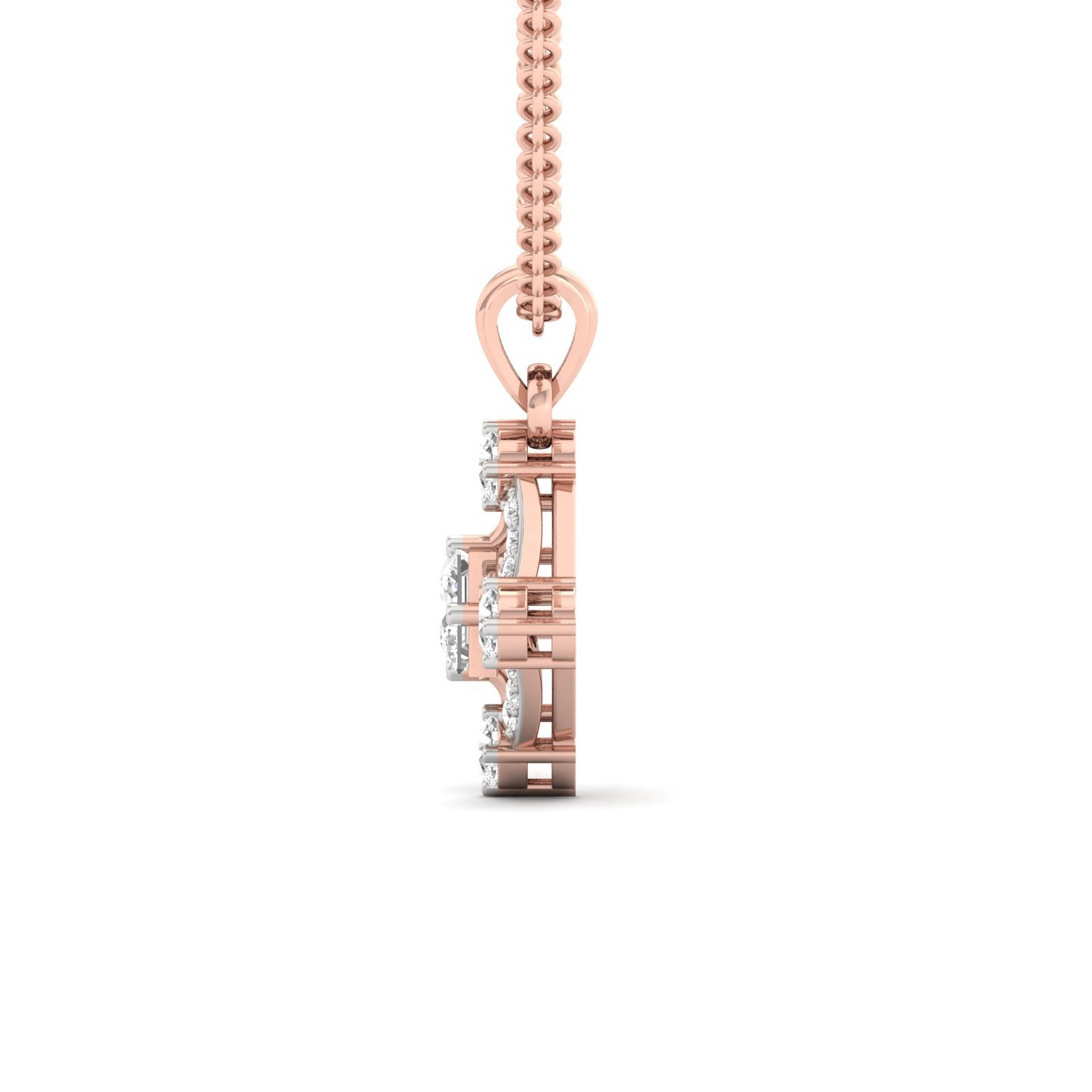 Princess Cut Diamond Pendant | Lab Grown CVD Diamond Designer (Without Chain) | 925 Silver | 10K | 14K | 18K - View 3