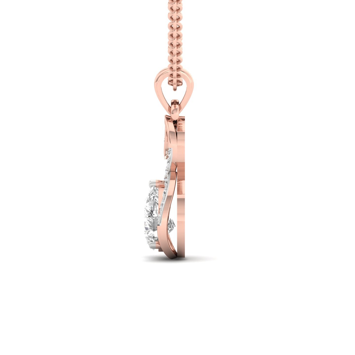Pear Cut Diamond Pendant | Infinity Lab Grown CVD Diamond Necklace (Without Chain) | 925 Silver | 10K | 14K | 18K - View 3