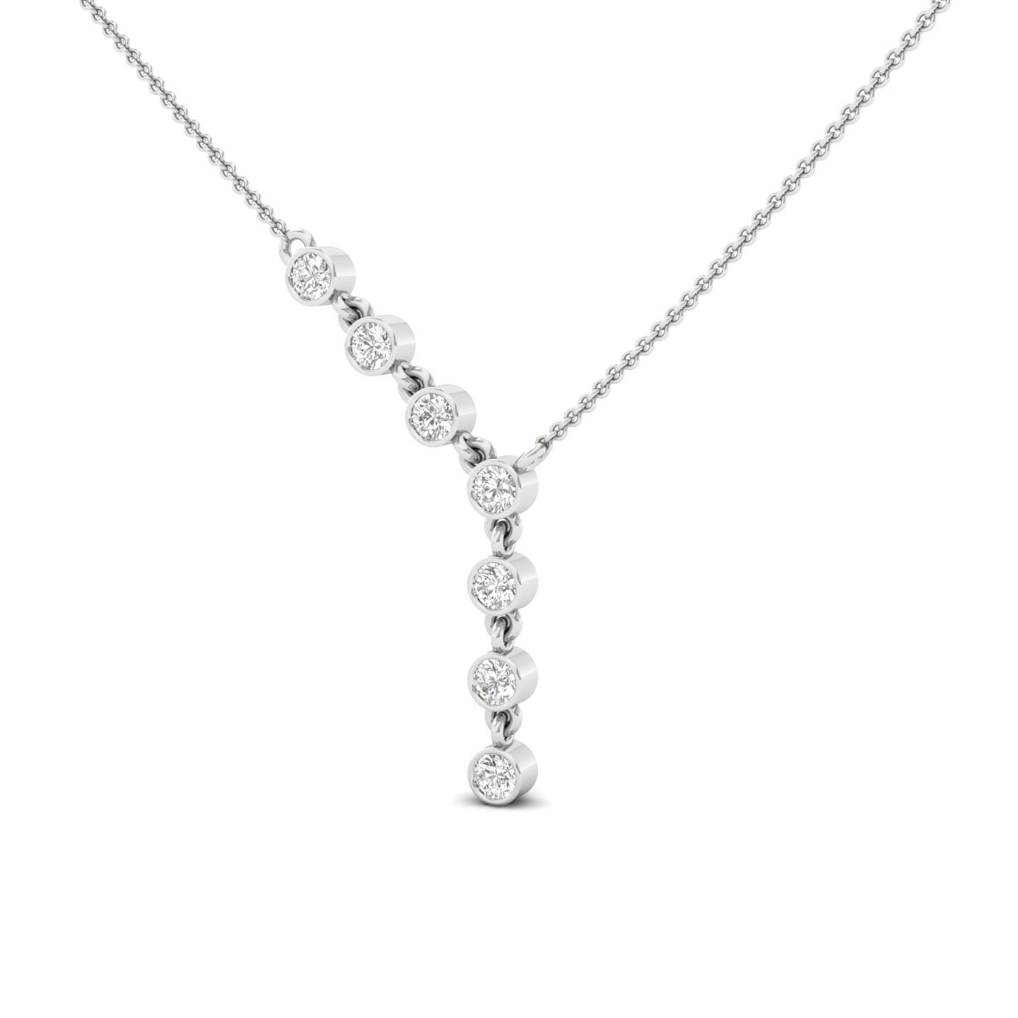 Diamond Drop Pendant Necklace | Lab Grown Diamond Bezel Set Pendant (Without Chain) | 925 Silver | 10K | 14K | 18K - View 2