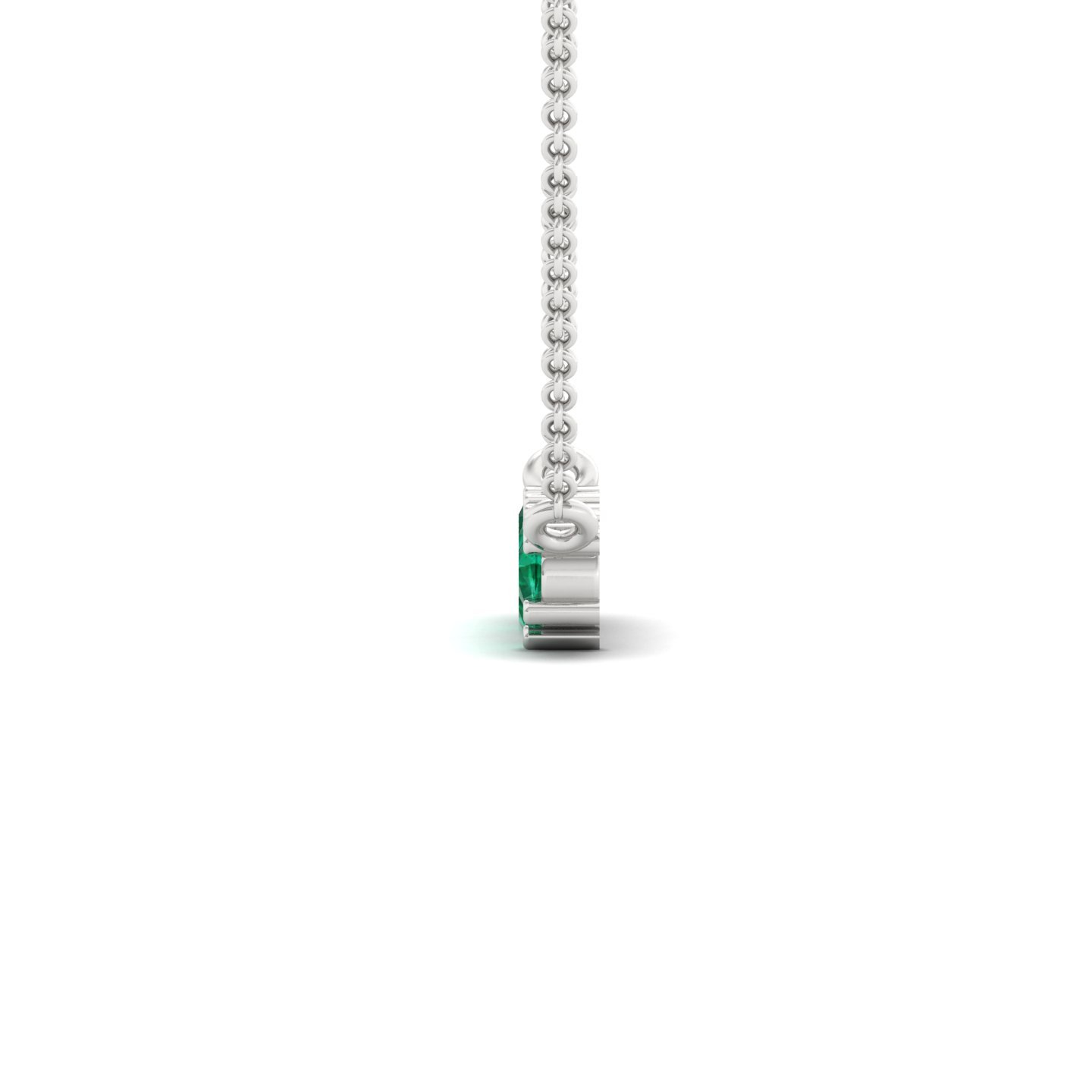 Emerald Green Gemstone Bar Pendant Necklace | Minimalist Design (Without Chain) | 925 Silver | 10K | 14K | 18K - View 3