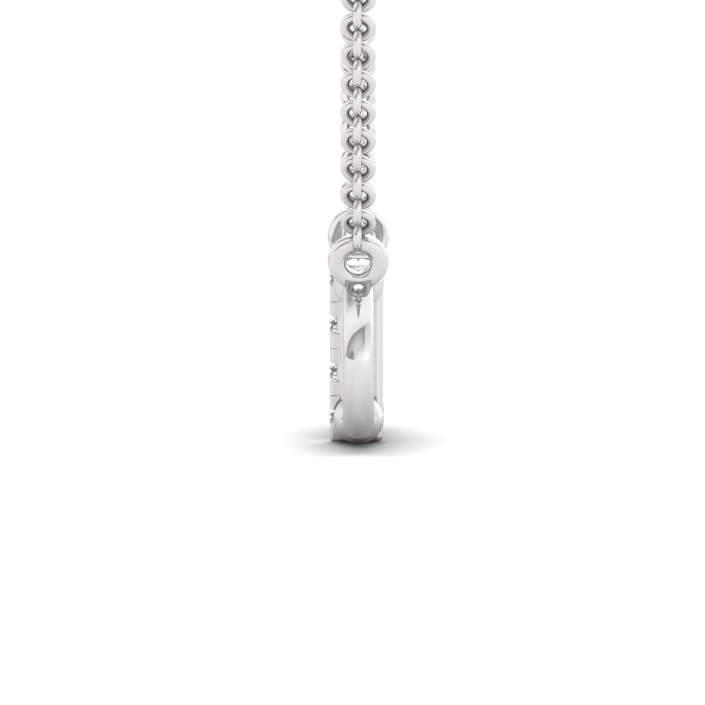 Round Cut Diamond Bar Pendant | Modern Lab Grown CVD Diamond Necklace (Without Chain) | 925 Silver | 10K | 14K | 18K - View 3