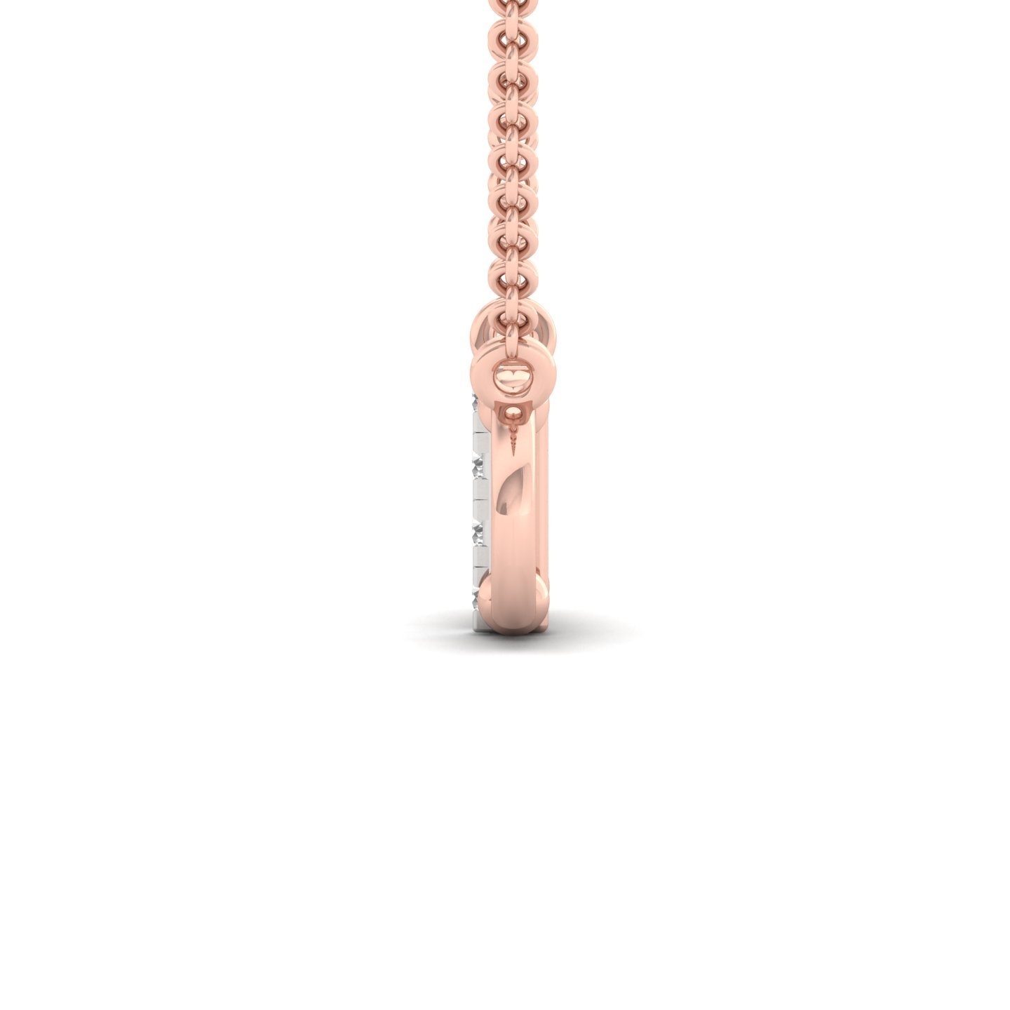 Round Cut Diamond Bar Pendant | Modern Lab Grown CVD Diamond Necklace (Without Chain) | 925 Silver | 10K | 14K | 18K - View 3