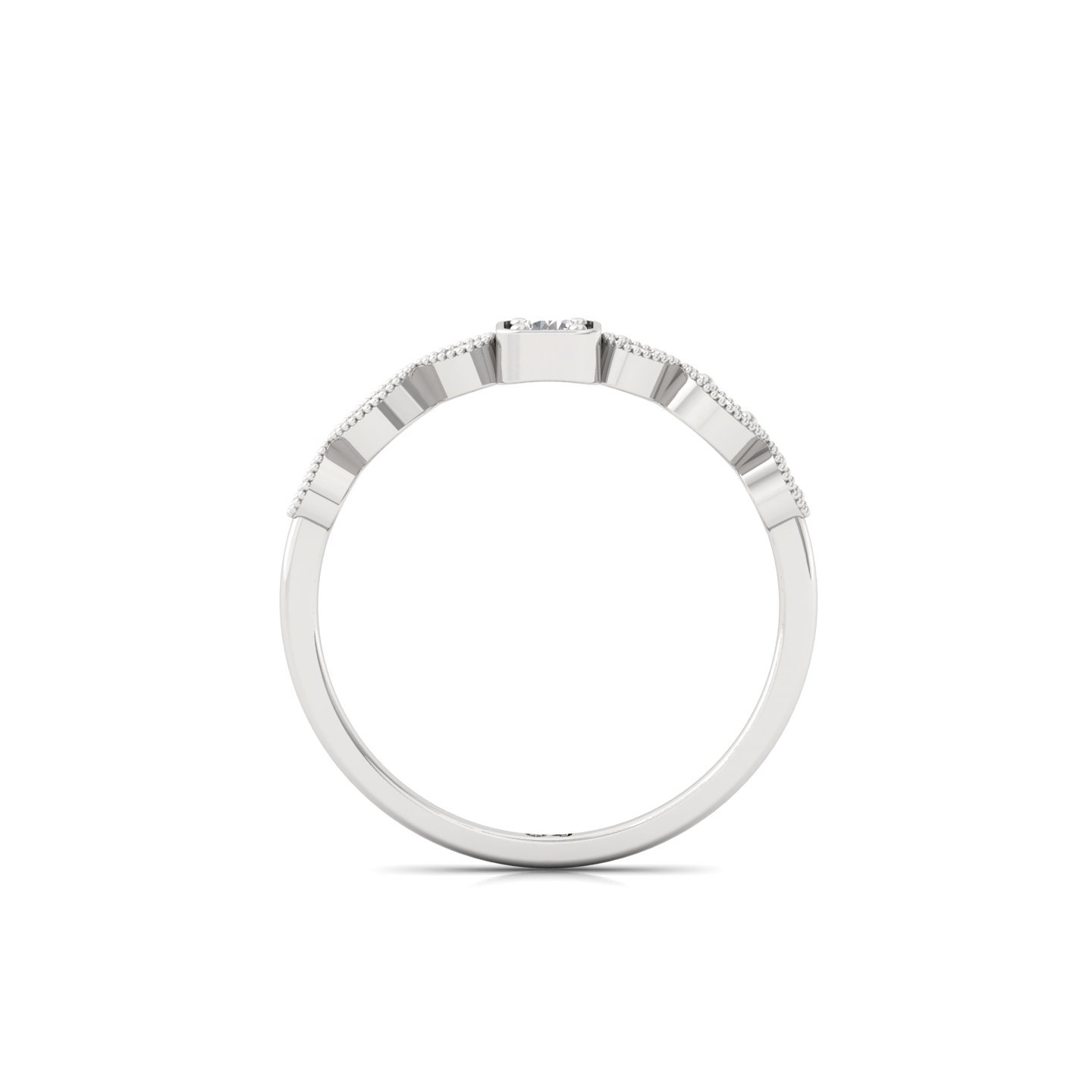 Vintage-Inspired Diamond Band | Lab Grown CVD Diamond Promise Ring | 925 Silver | 10K | 14K | 18K - View 3