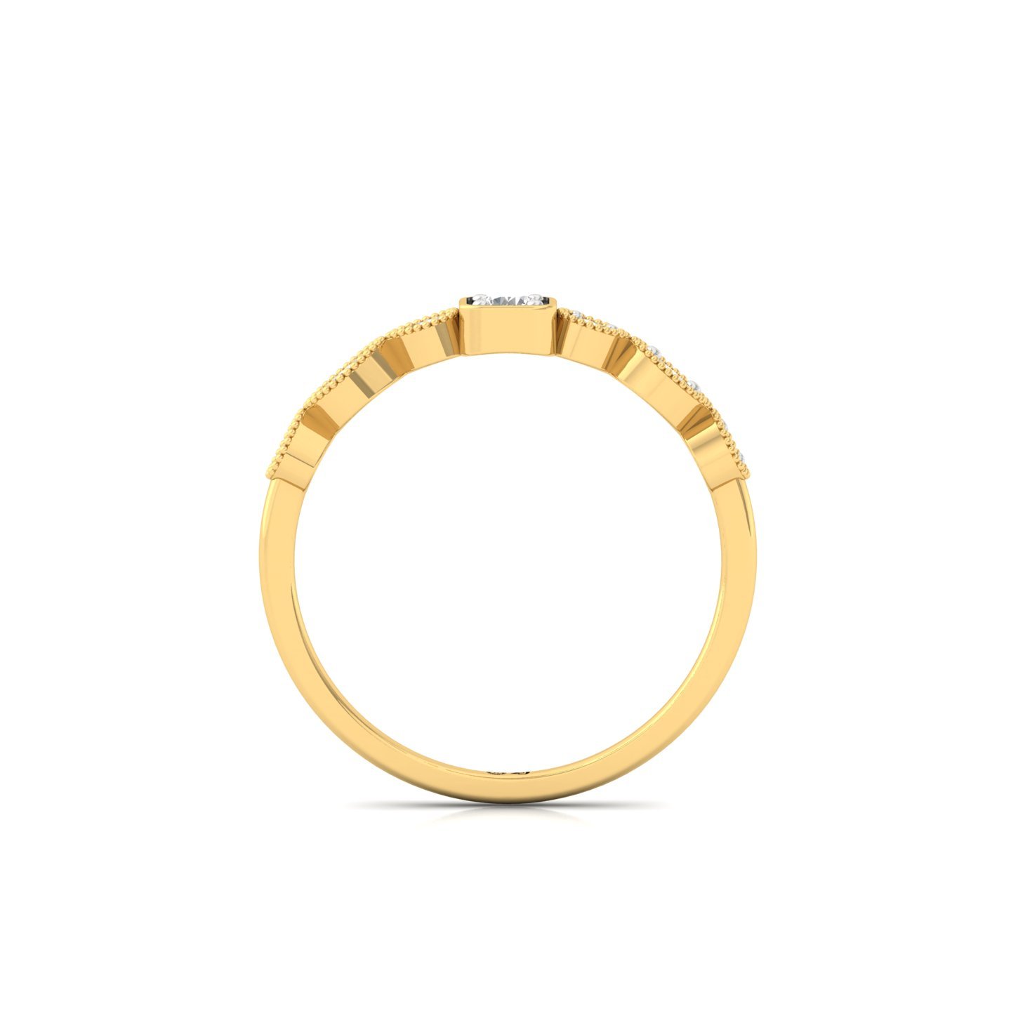 Vintage-Inspired Diamond Band | Lab Grown CVD Diamond Promise Ring | 925 Silver | 10K | 14K | 18K - View 3