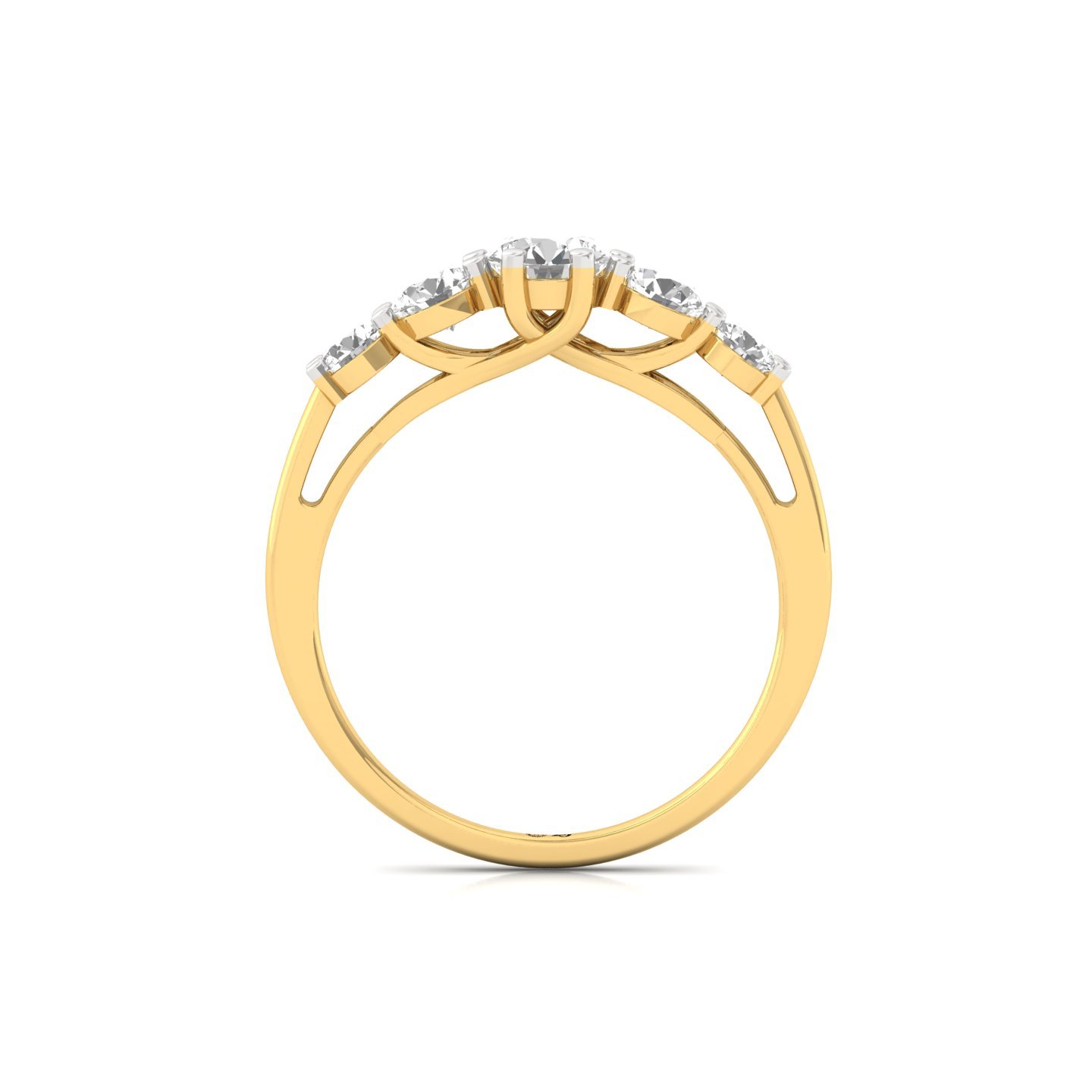 Five Stone Diamond Engagement Ring | Lab Grown CVD Diamond Band | 925 Silver | 10K | 14K | 18K - View 3