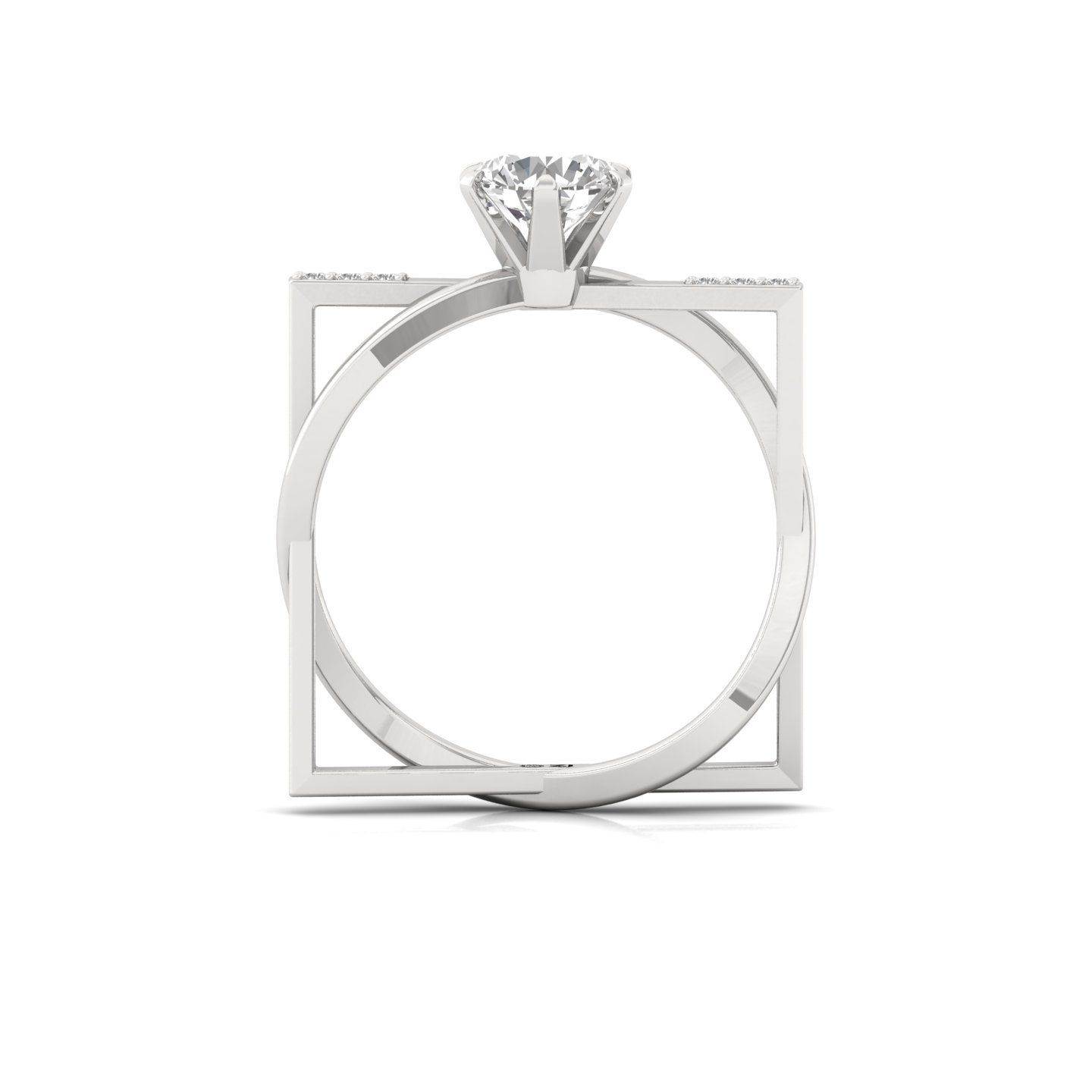 Round Cut Diamond Solitaire Engagement Ring | Elegant Twisted Shank Lab Grown CVD Diamond Ring | 925 Silver | 10K | 14K | 18K - View 3