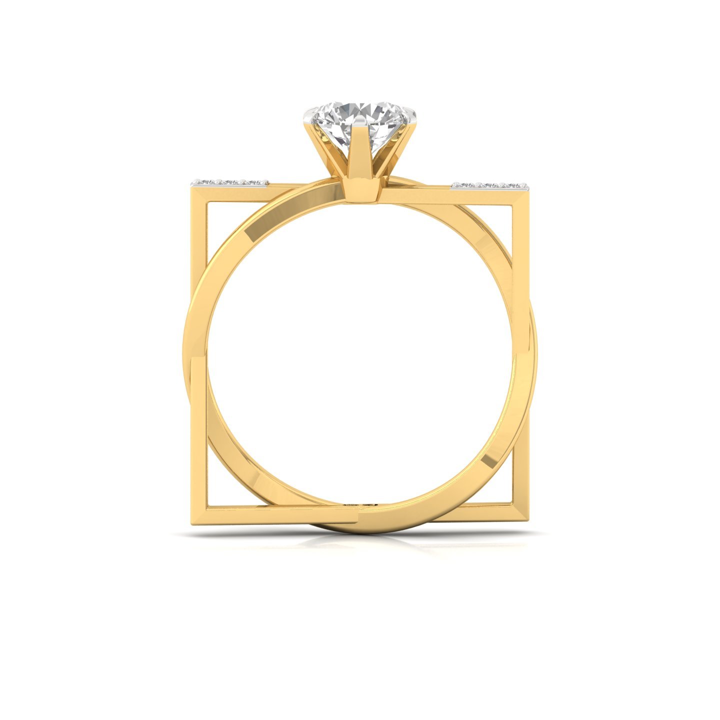 Round Cut Diamond Solitaire Engagement Ring | Elegant Twisted Shank Lab Grown CVD Diamond Ring | 925 Silver | 10K | 14K | 18K - View 3