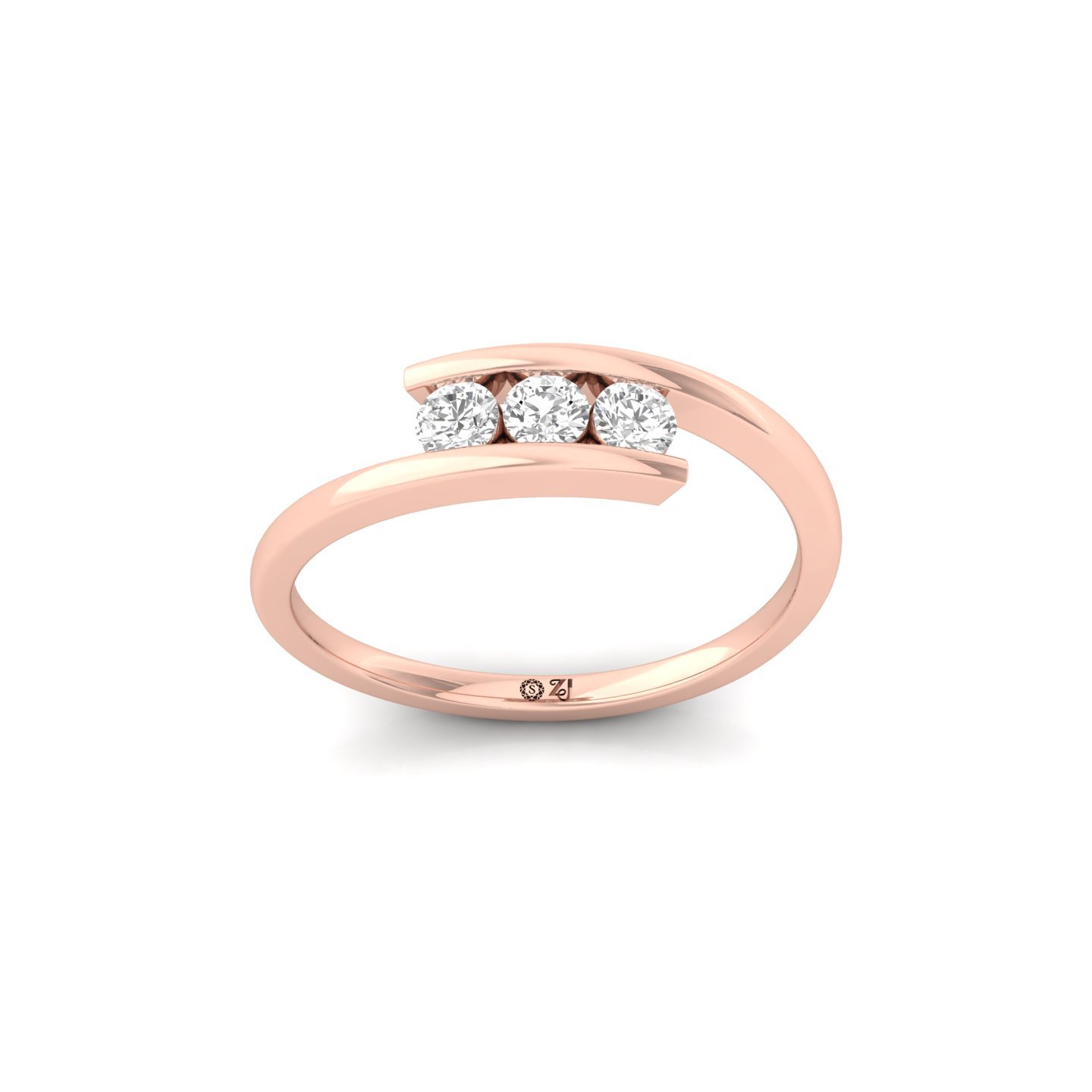 Round Cut Diamond Toi et Moi Ring | Lab Grown CVD Diamond Promise Ring | 925 Silver | 10K | 14K | 18K - Rose Gold Main View