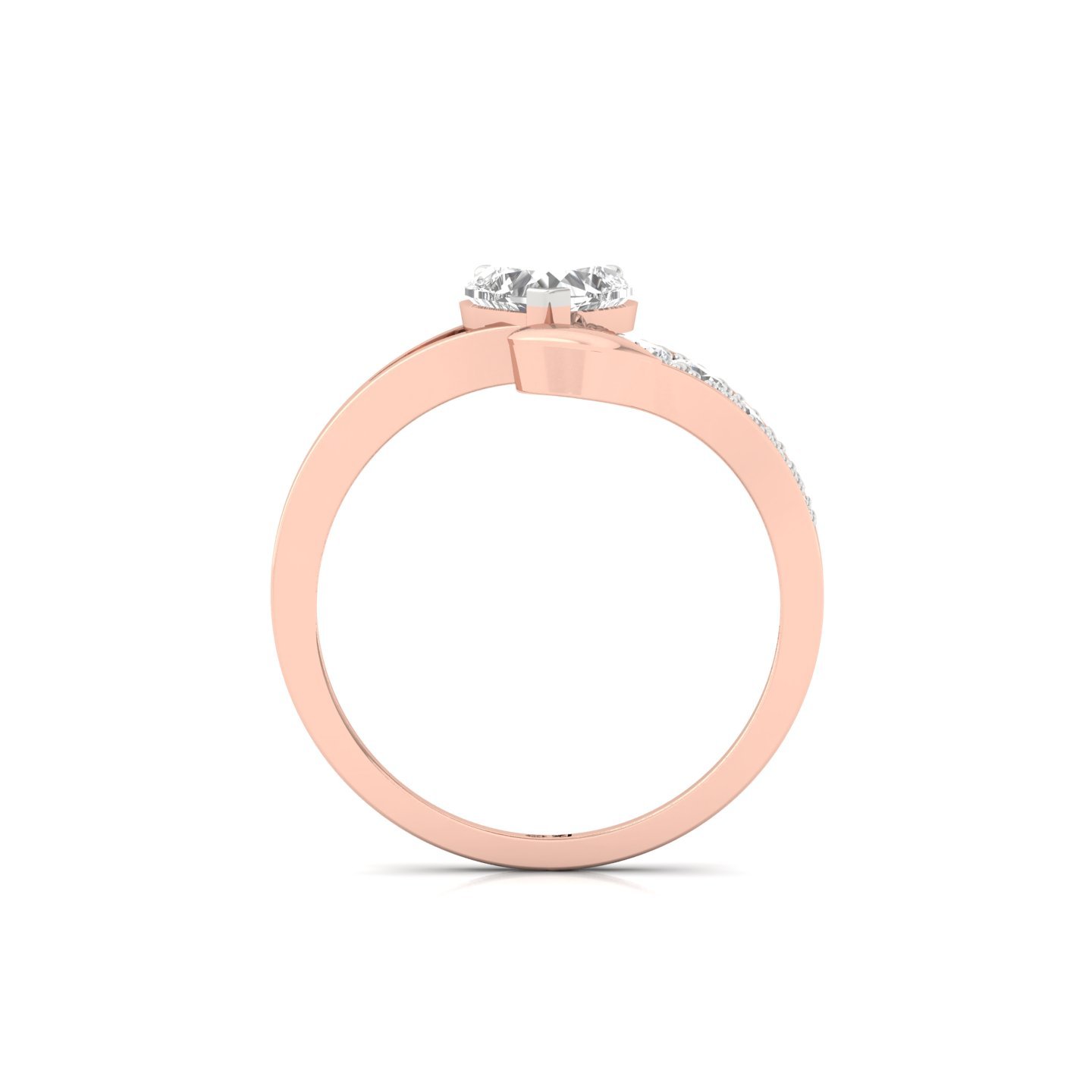 Heart Cut Diamond Engagement Ring | Romantic Lab Grown CVD Diamond Promise Ring | 925 Silver | 10K | 14K | 18K - View 3