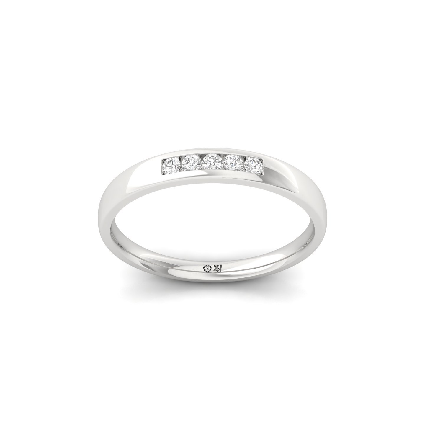 Round Cut Diamond Band Ring | Lab Grown CVD Diamond Minimalist Eternity Style | 925 Silver | 10K | 14K | 18K - Main View
