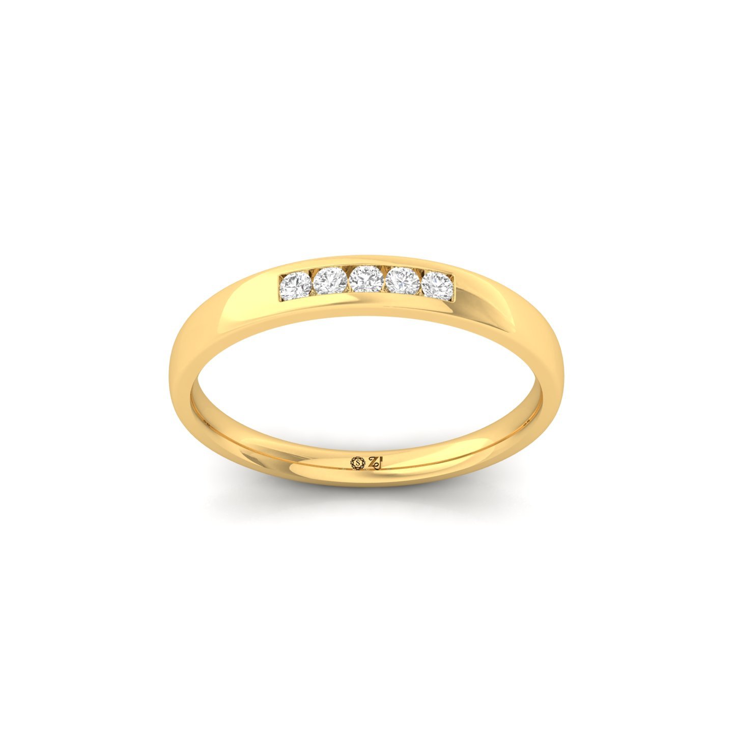 Round Cut Diamond Band Ring | Lab Grown CVD Diamond Minimalist Eternity Style | 925 Silver | 10K | 14K | 18K - Gold Main View