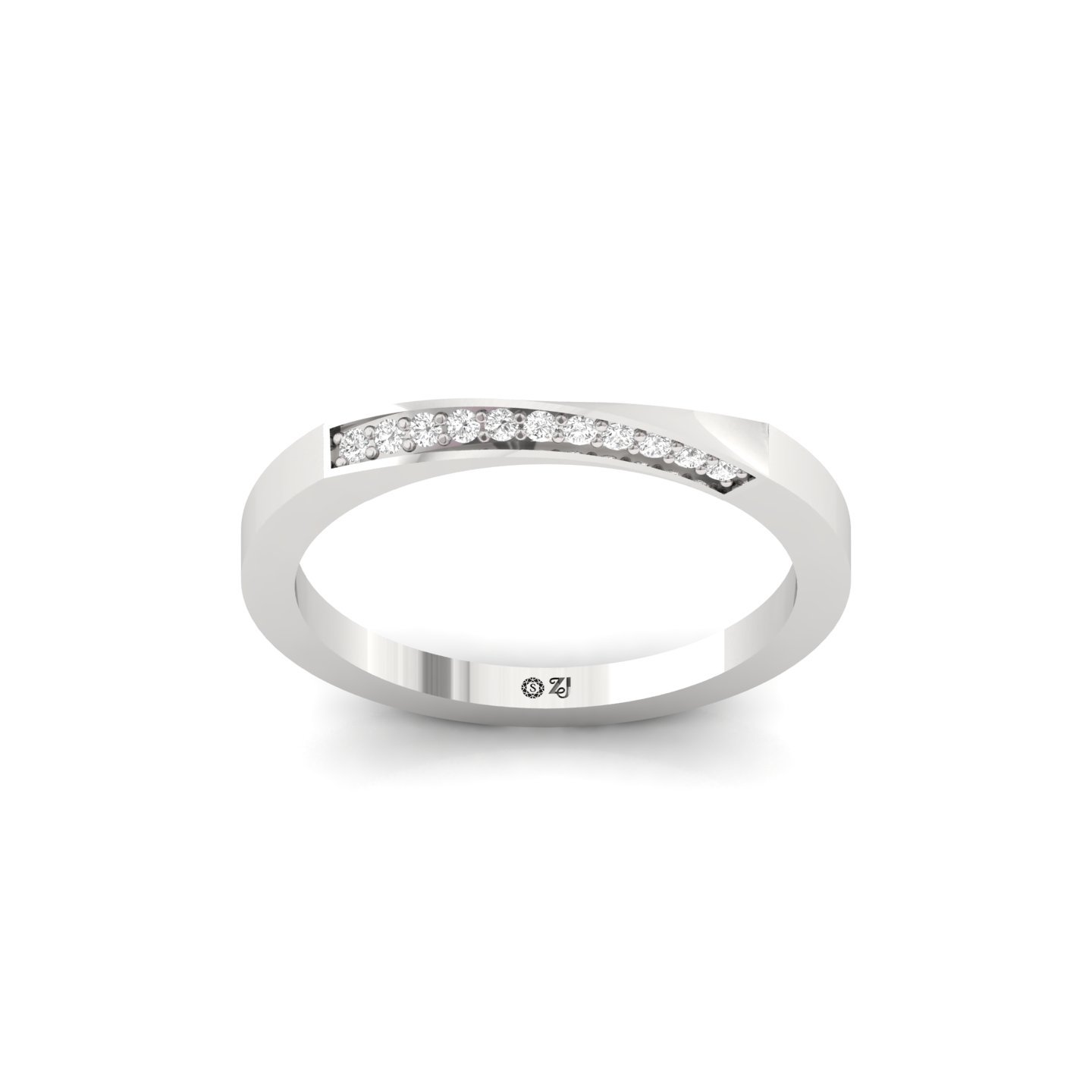 Round Cut Diamond Band Ring | Lab Grown CVD Diamond Minimalist Wedding & Promise Ring | 925 Silver | 10K | 14K | 18K - View 2