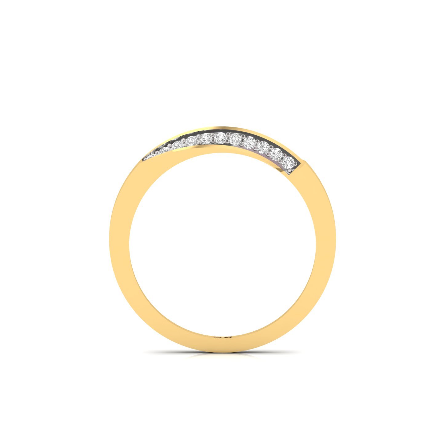Round Cut Diamond Band Ring | Lab Grown CVD Diamond Minimalist Wedding & Promise Ring | 925 Silver | 10K | 14K | 18K - View 3