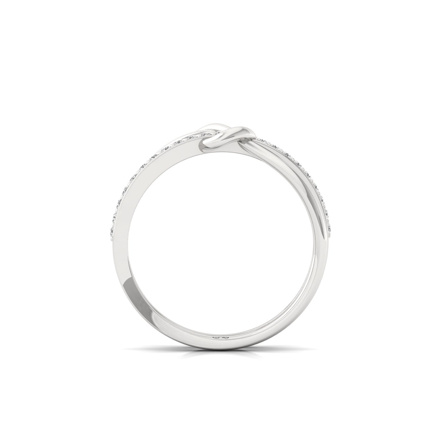 Round Cut Diamond Knot Ring | Lab Grown CVD Diamond Love Knot Promise Band | 925 Silver | 10K | 14K | 18K - View 3