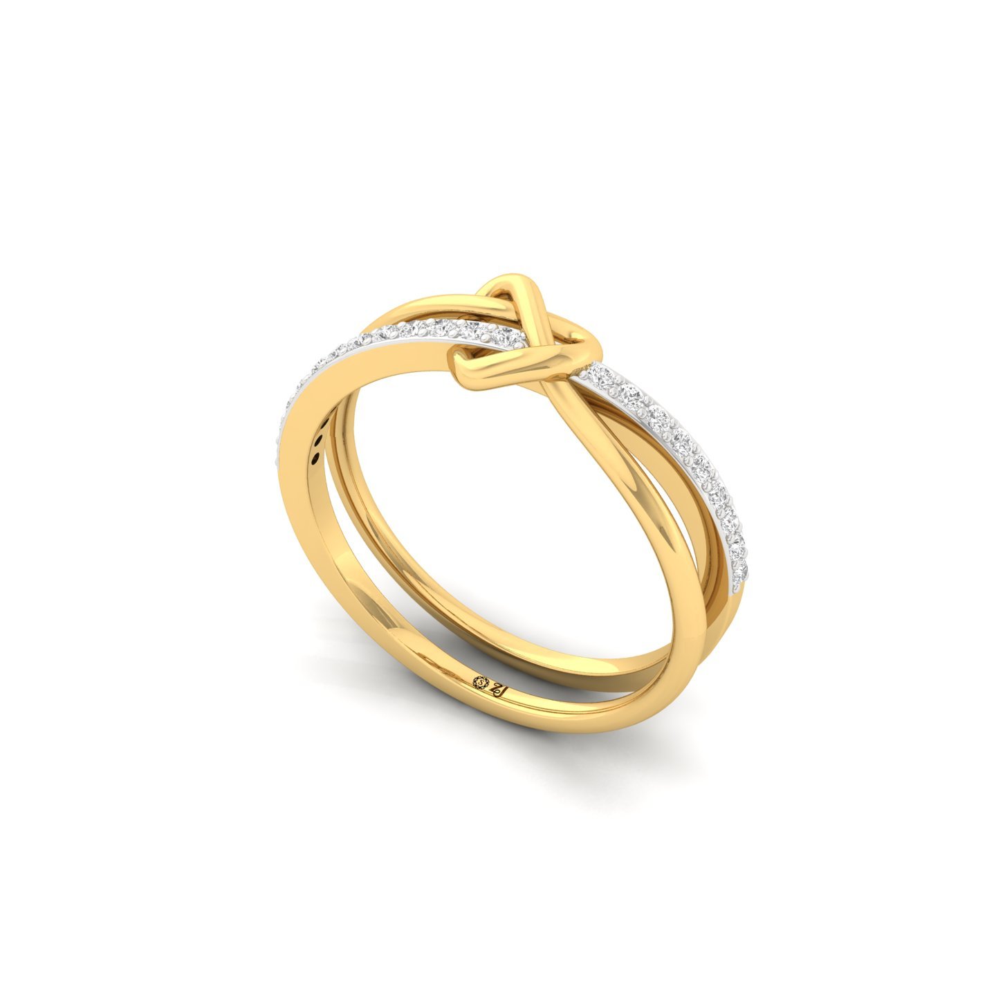 Round Cut Diamond Knot Ring | Lab Grown CVD Diamond Love Knot Promise Band | 925 Silver | 10K | 14K | 18K - View 2