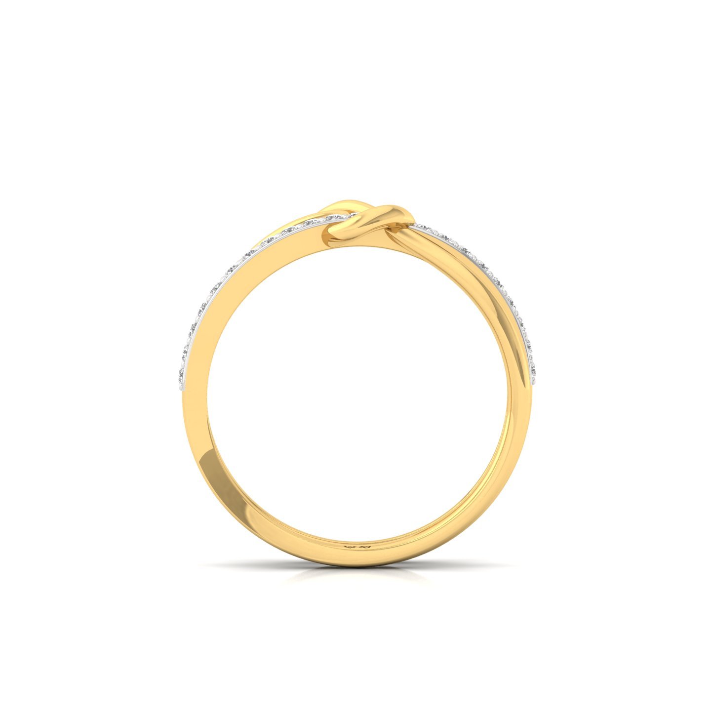 Round Cut Diamond Knot Ring | Lab Grown CVD Diamond Love Knot Promise Band | 925 Silver | 10K | 14K | 18K - View 3