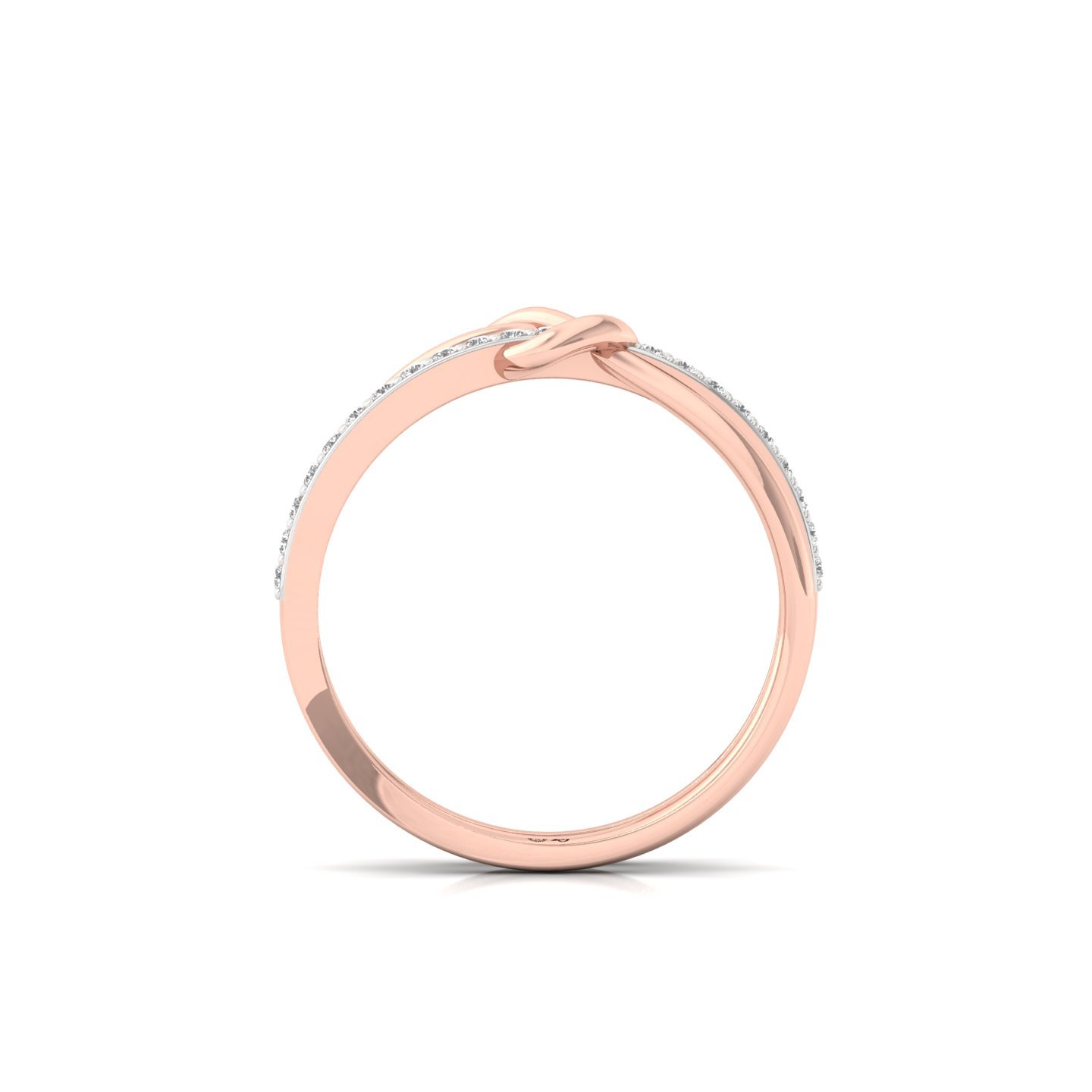 Round Cut Diamond Knot Ring | Lab Grown CVD Diamond Love Knot Promise Band | 925 Silver | 10K | 14K | 18K - View 3