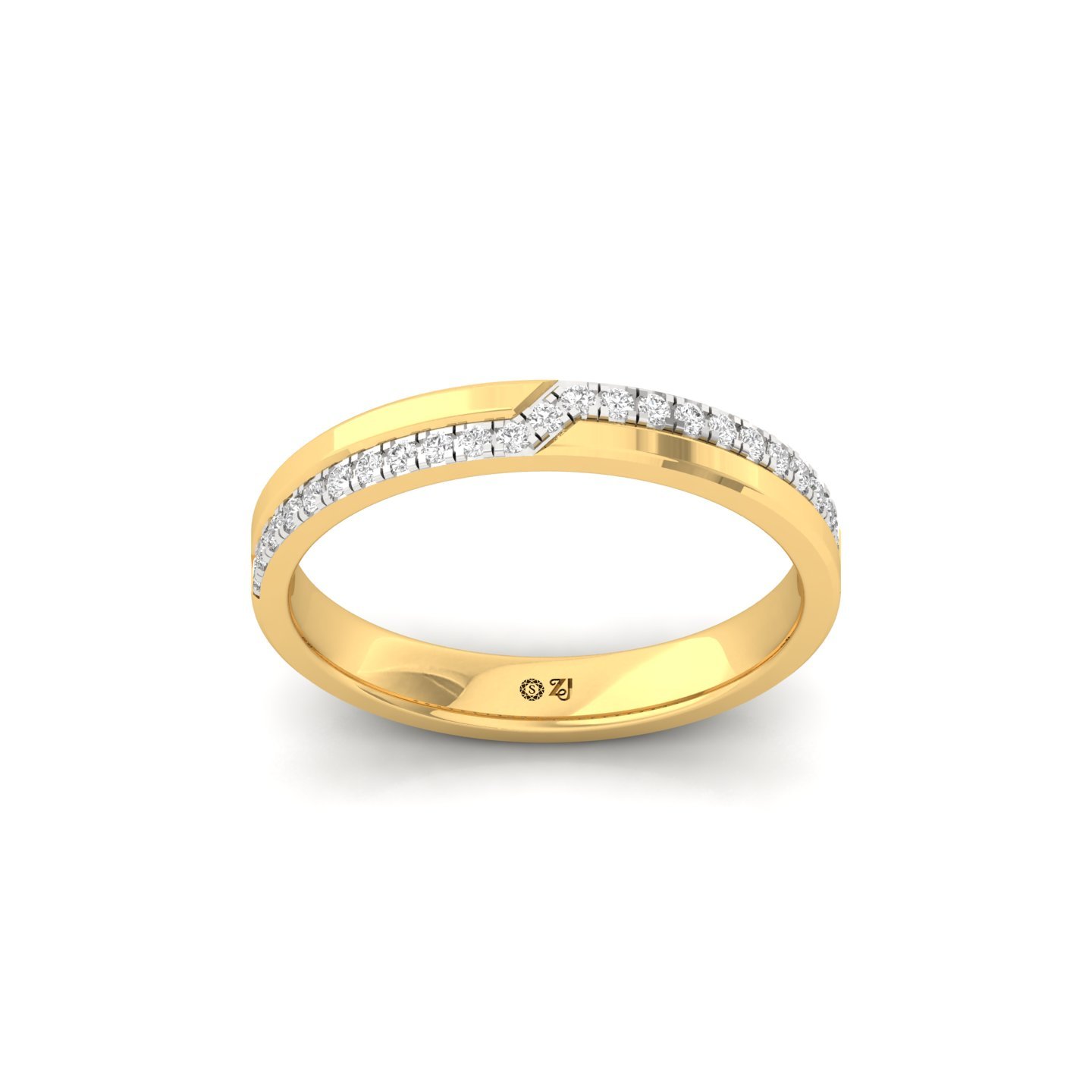 Round Diamond Eternity Band | Lab Grown CVD Diamond Wedding Band | Minimalist Half Eternity Ring | 925 Silver | 10K | 14K | 18K - Gold Main View
