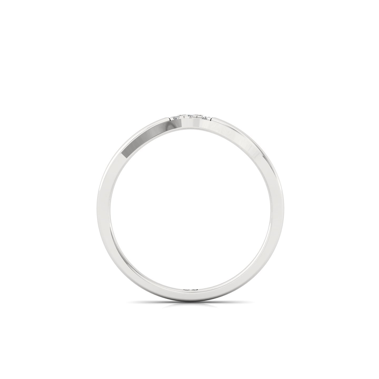 Diamond Wave Band | Lab Grown Diamond Minimalist Ring | Dainty Promise Band | 925 Silver | 10K | 14K | 18K - View 3