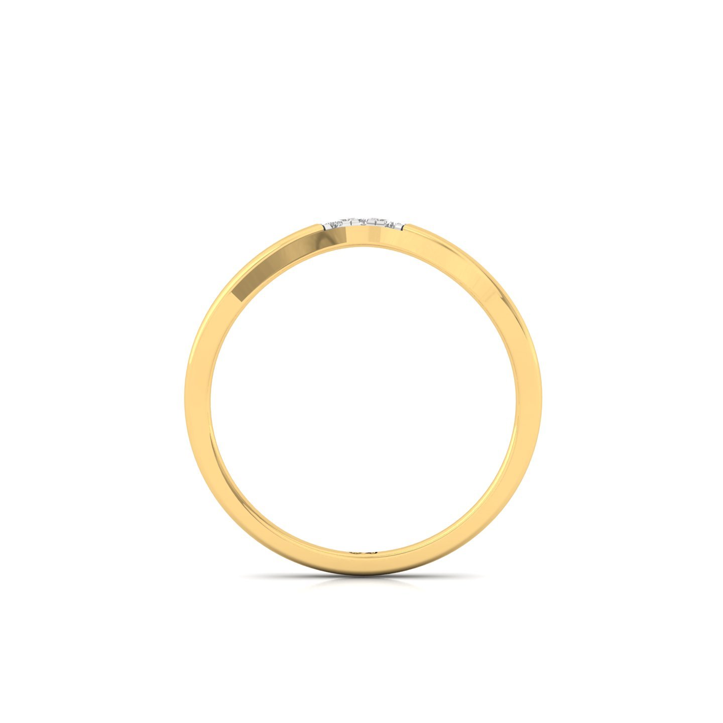 Diamond Wave Band | Lab Grown Diamond Minimalist Ring | Dainty Promise Band | 925 Silver | 10K | 14K | 18K - View 3