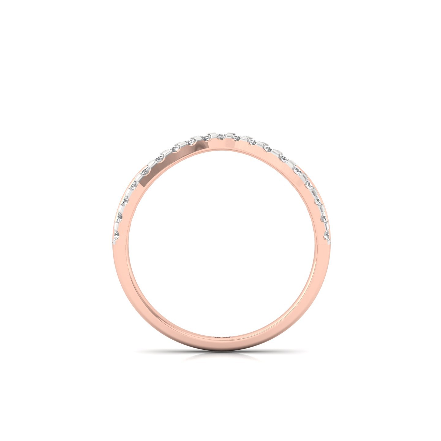 Lab Grown Diamond Wave Band | Elegant Diamond Ring | Silver & Gold | Minimalist Wedding Band - View 3