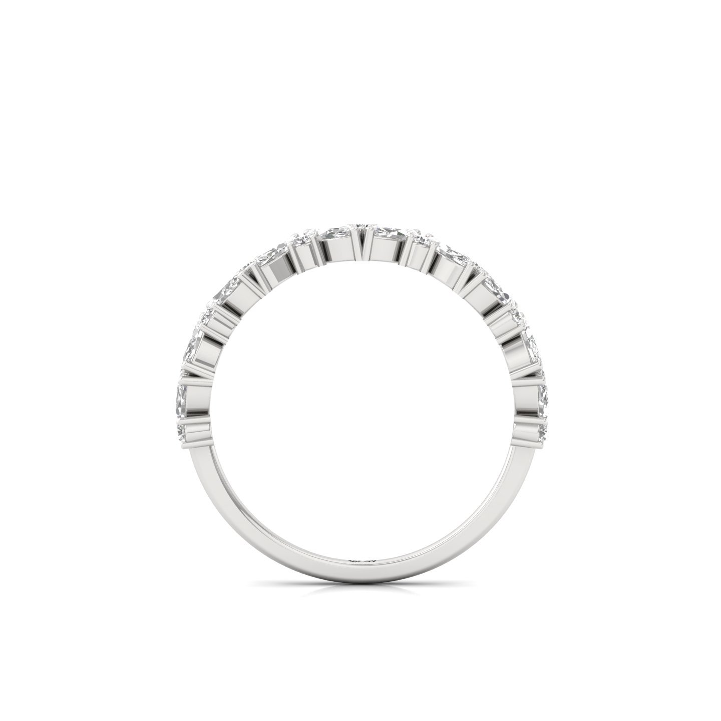 Marquise Lab Grown Diamond Band | Elegant Eternity Ring | Silver & Gold - View 3