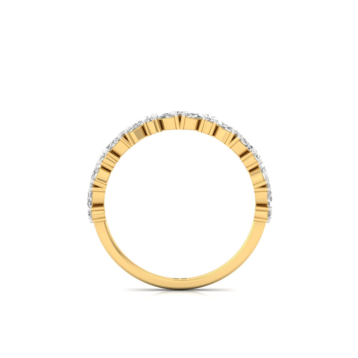 Marquise Lab Grown Diamond Band | Elegant Eternity Ring | Silver & Gold - View 3