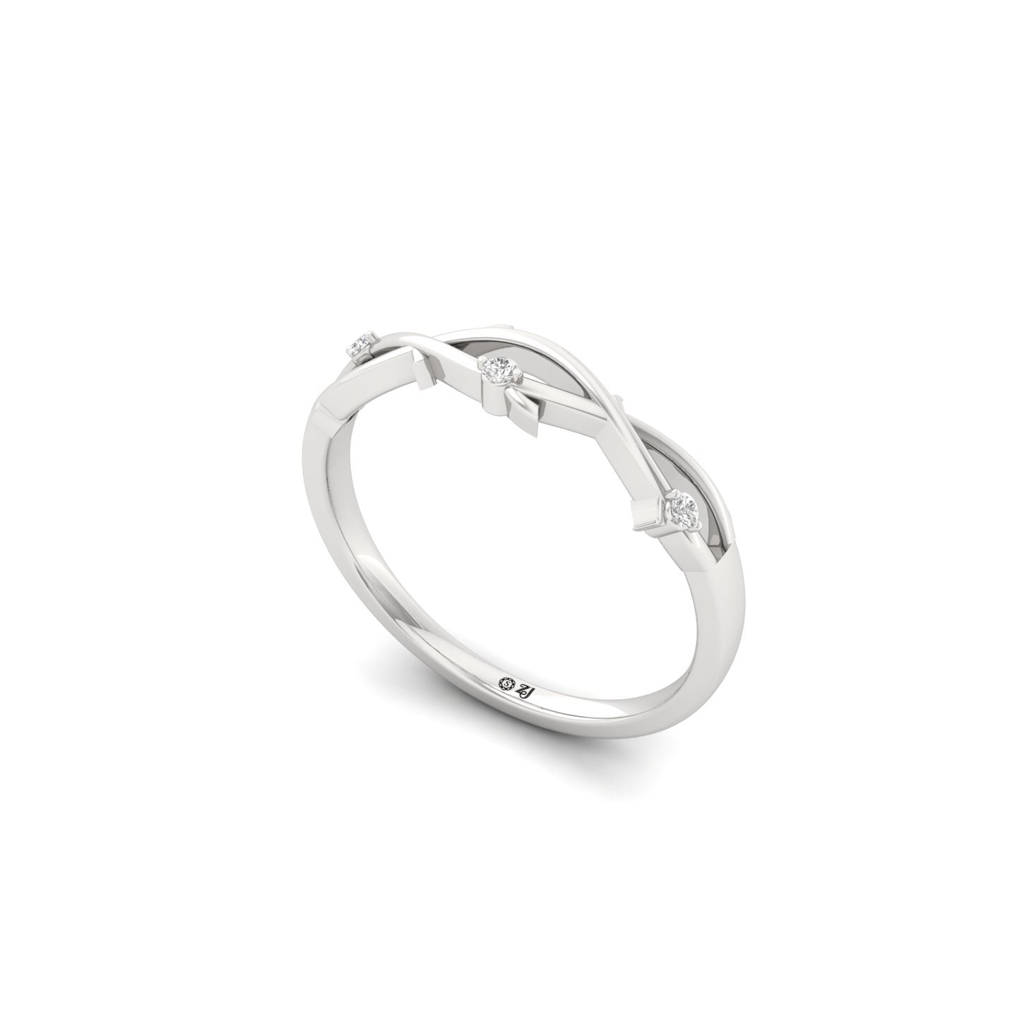 Round Cut Diamond Infinity Band Ring | Elegant Lab Grown CVD Diamond Promise Ring | 925 Silver | 10K | 14K | 18K - View 2