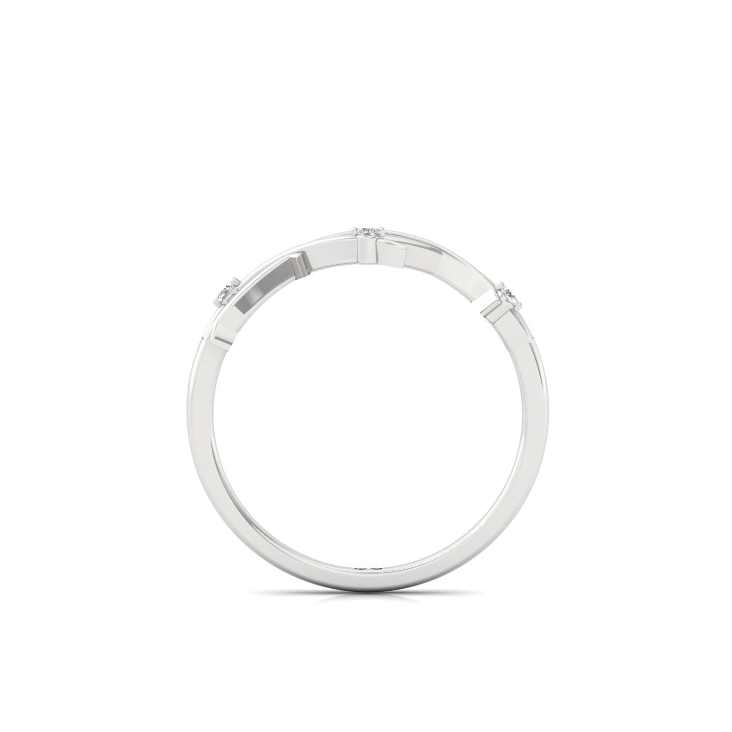 Round Cut Diamond Infinity Band Ring | Elegant Lab Grown CVD Diamond Promise Ring | 925 Silver | 10K | 14K | 18K - View 3