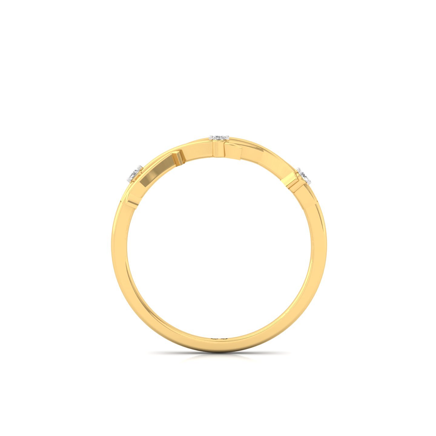 Round Cut Diamond Infinity Band Ring | Elegant Lab Grown CVD Diamond Promise Ring | 925 Silver | 10K | 14K | 18K - View 3